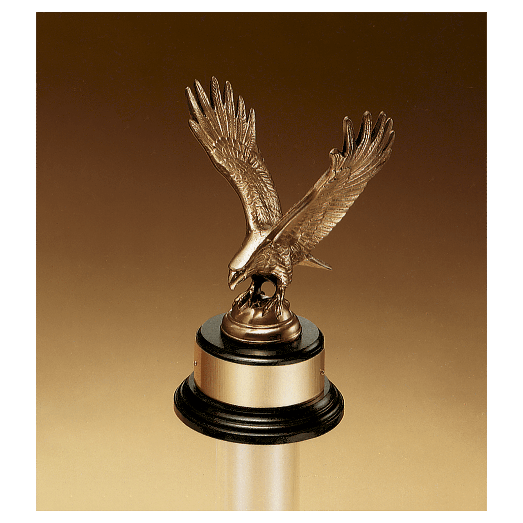 Fully Modeled Antique Bronze Casting on on Black Piano Finish Base