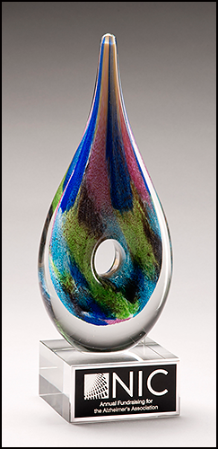 Multi-Colored Teardrop Art Glass