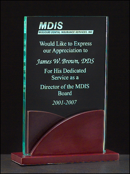 Premium Series- Jade Acrylic on Mahogany-Finish Base