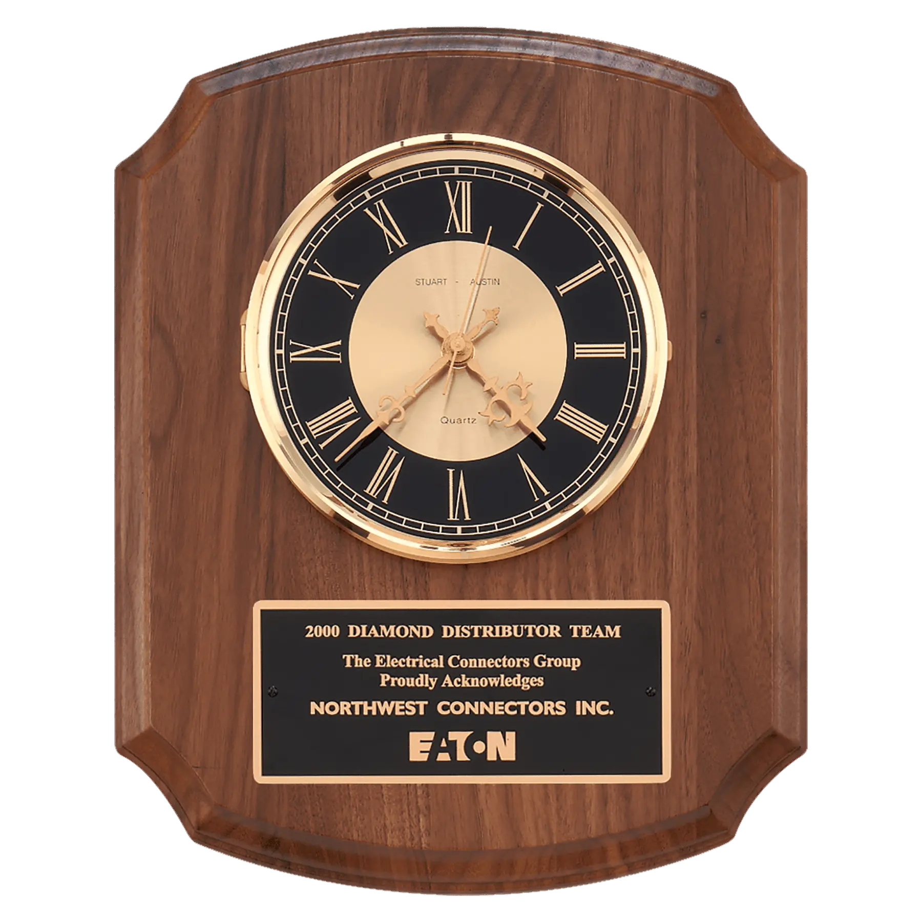 Solid Brass Diamond Spun Bezel with Glass Lens, Black and Gold Dial with Three Hand Movement