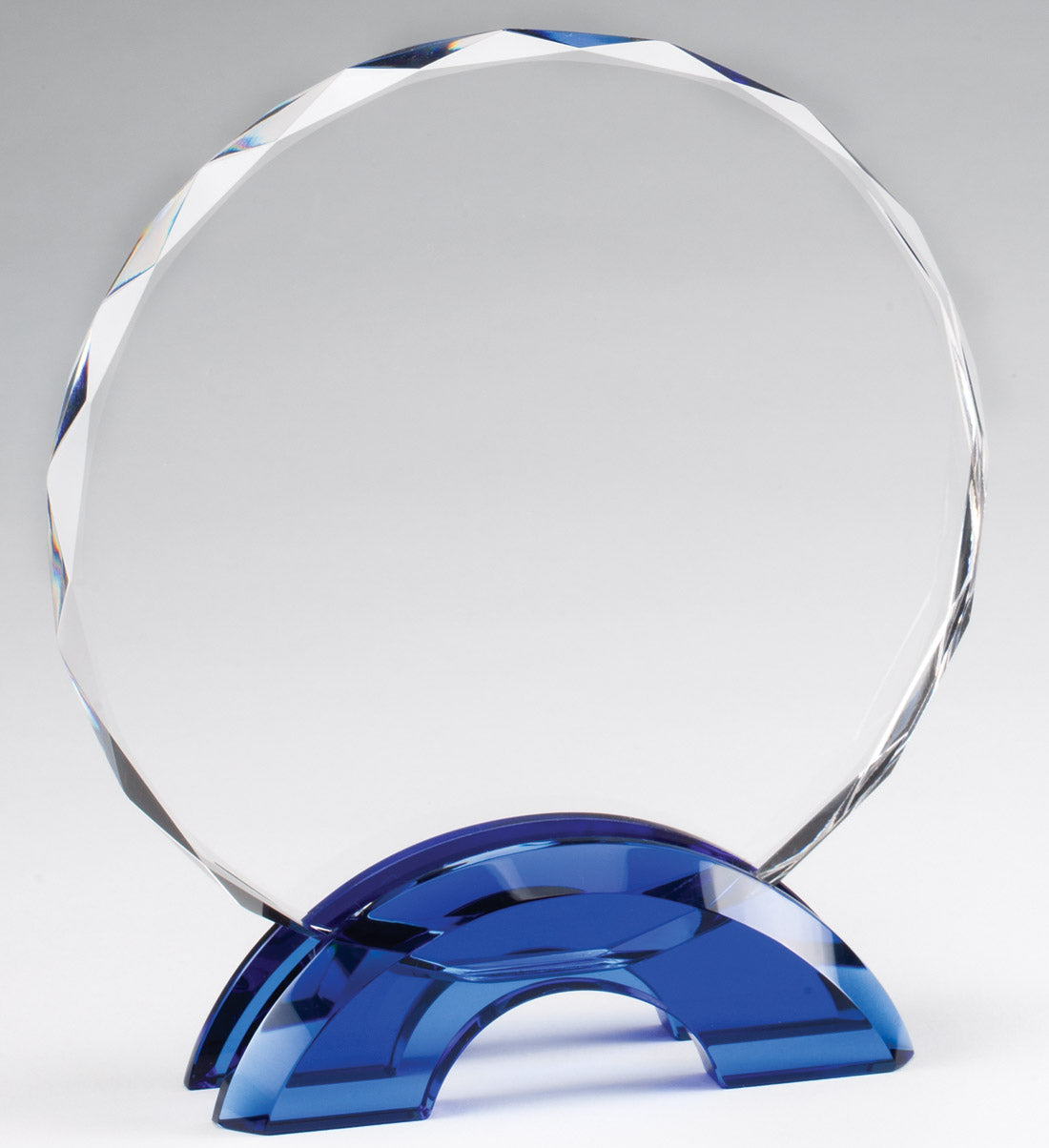 Faceted Circular Plaque w/ Blue Arc