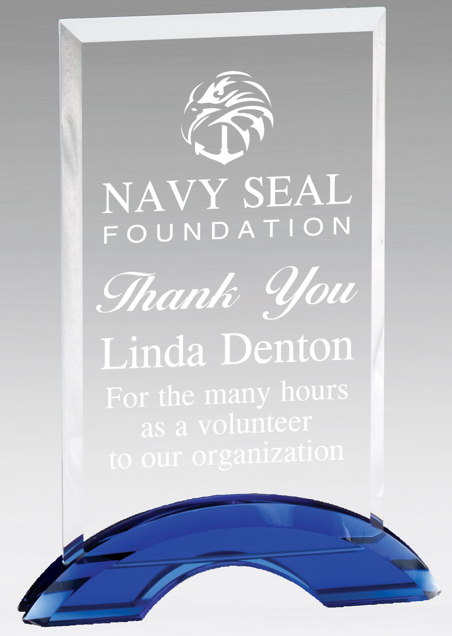 Rectangle Plaque w/ Blue Arc