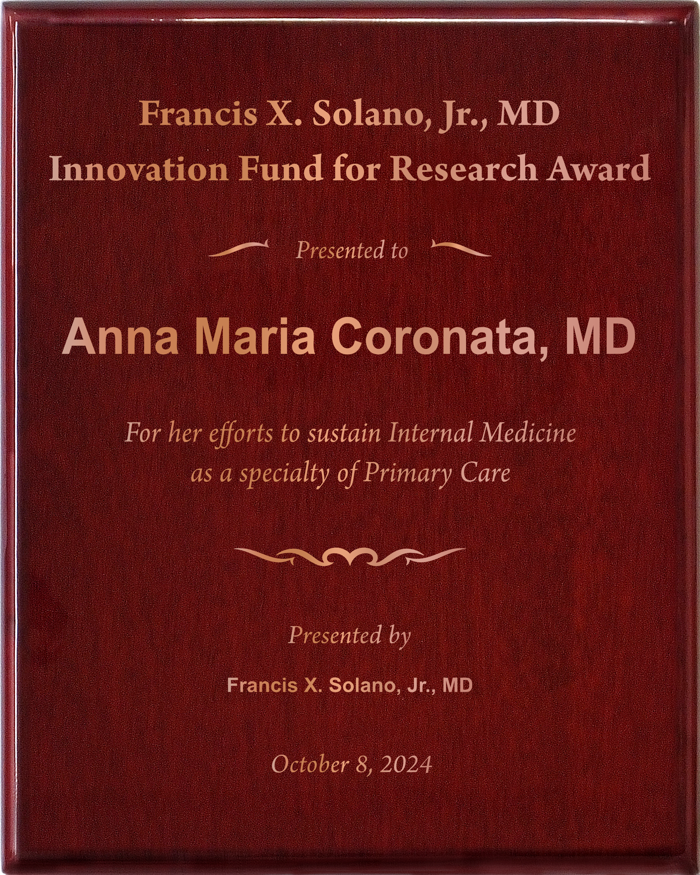 Rosewood Piano Finish Plaque