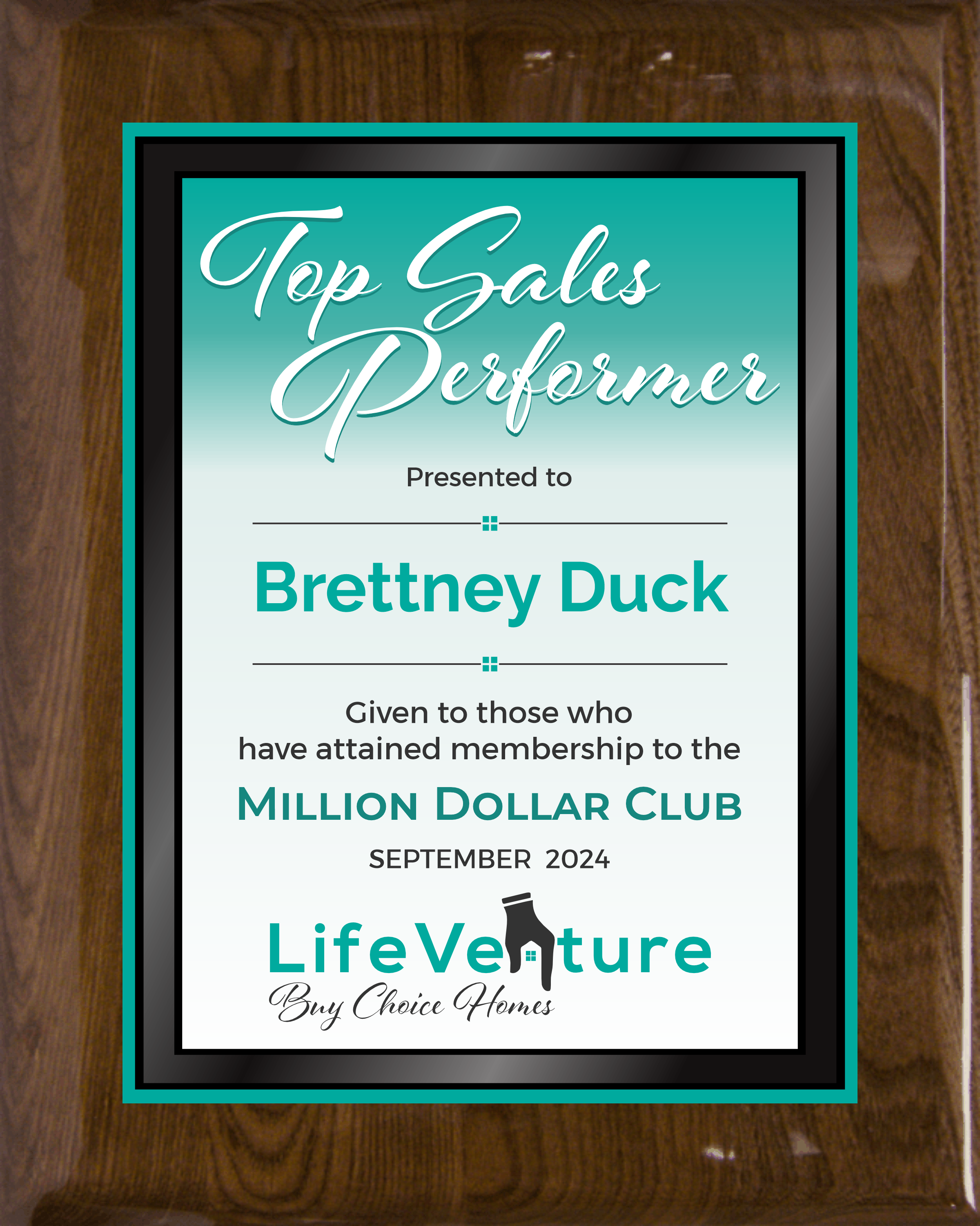 Walnut Piano Finish Plaque