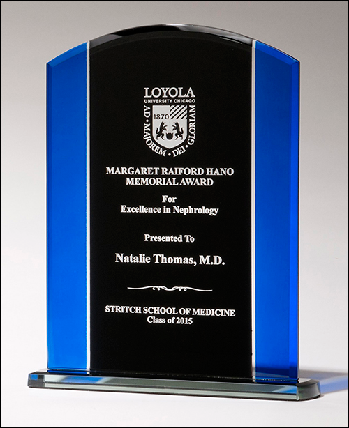 Clear Glass with Etchable Blue and Black Silk Screen