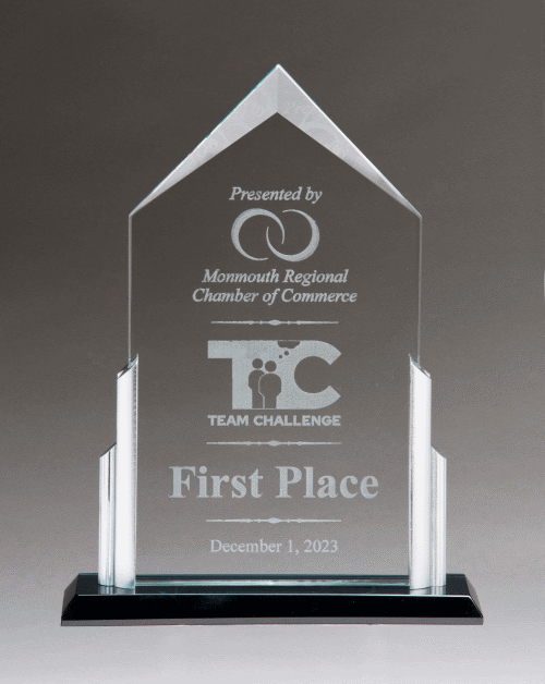 Peak Series - Silver Posts & Black Glass Base