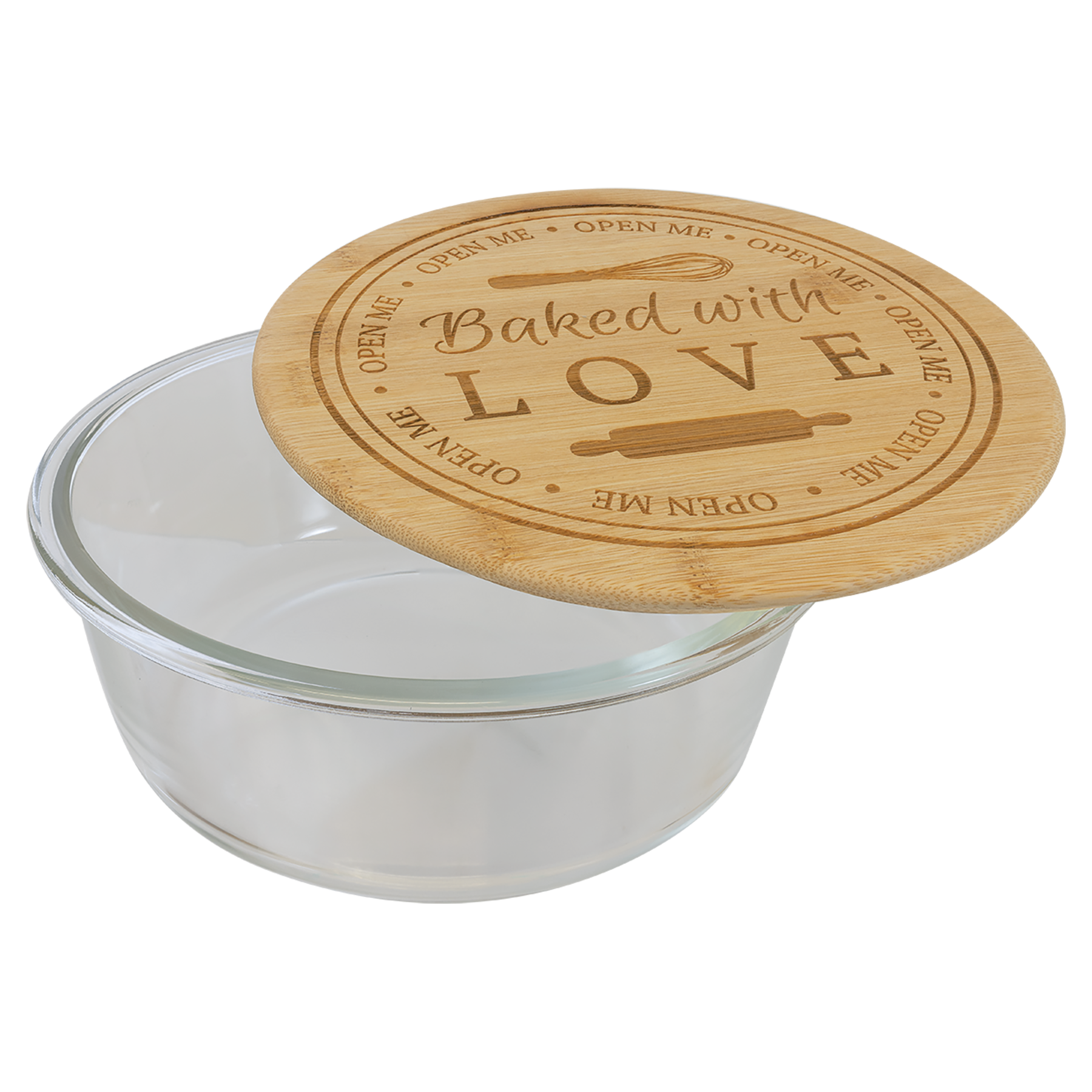 Glass Containers with Bamboo Lids (Round)