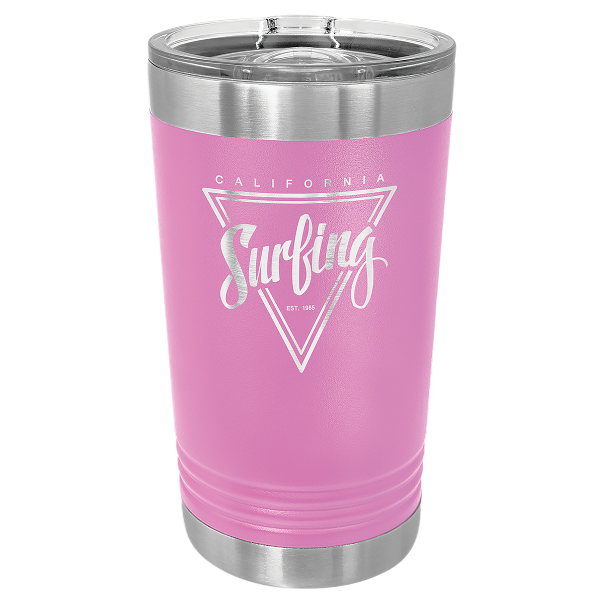 16 oz. Polar Camel Stainless Steel Pints with Clear Slider Lid