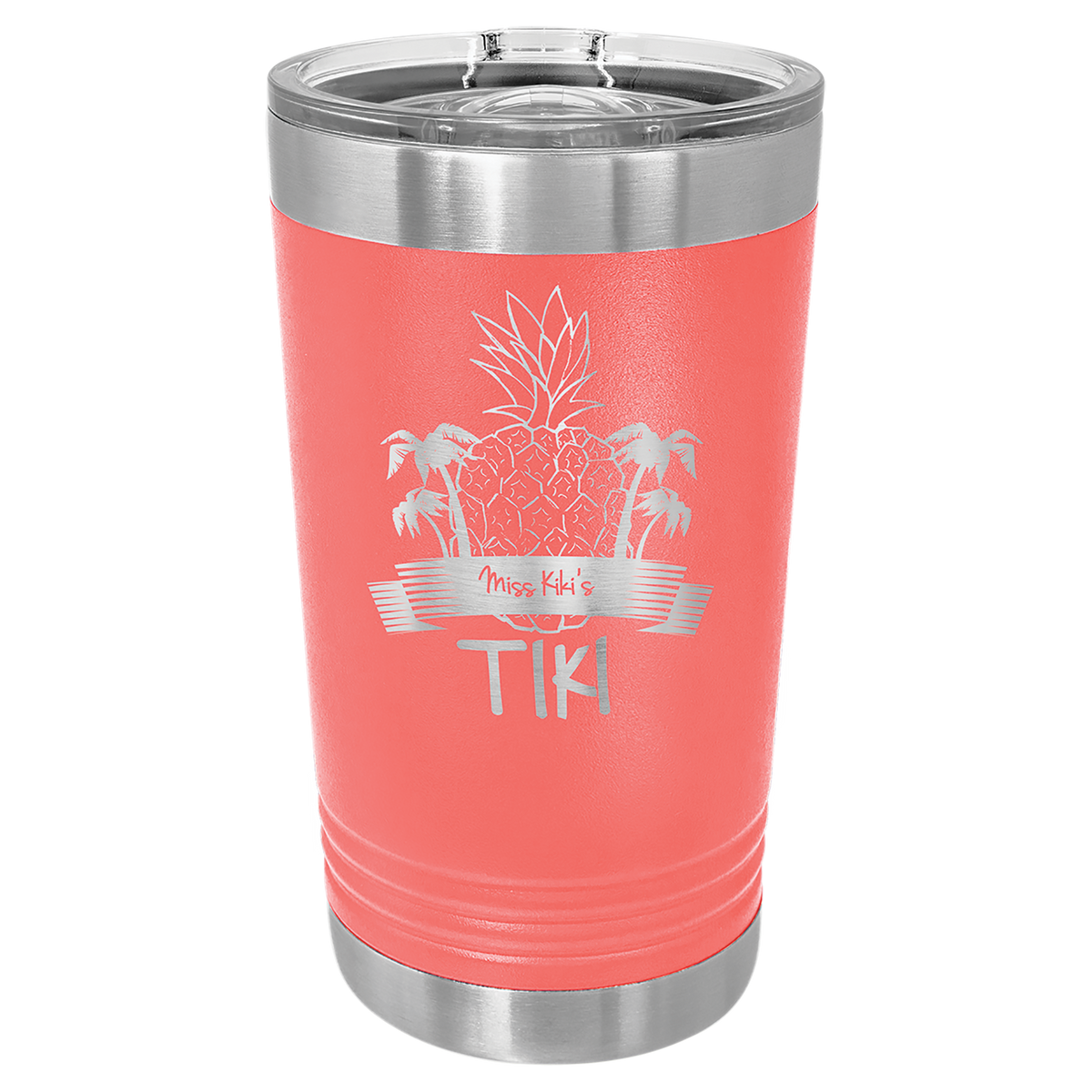 16 oz. Polar Camel Stainless Steel Pints with Clear Slider Lid