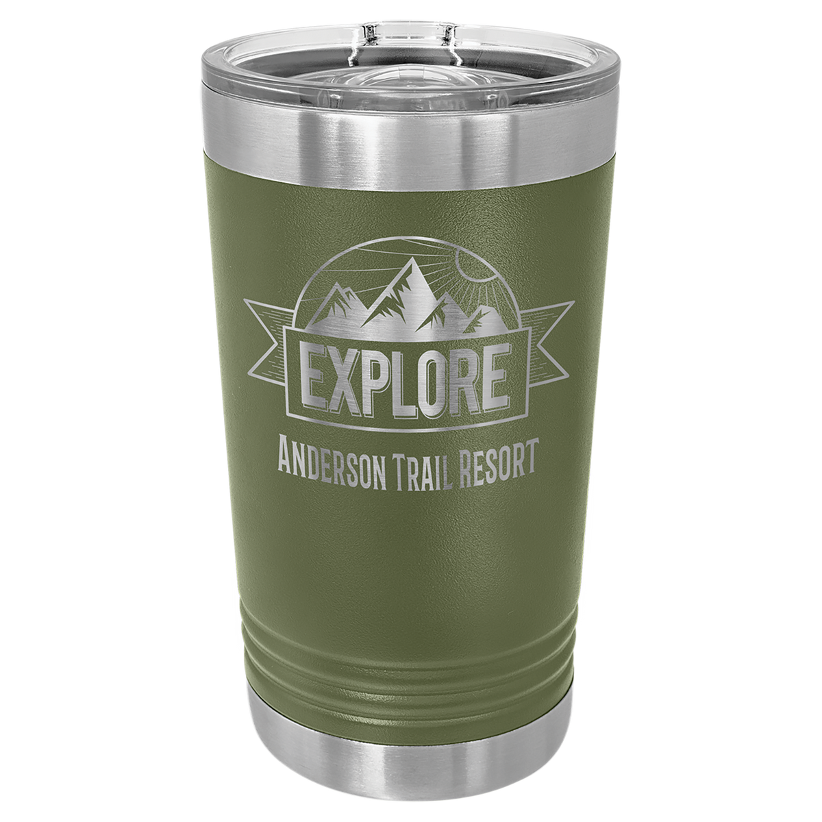 16 oz. Polar Camel Stainless Steel Pints with Clear Slider Lid