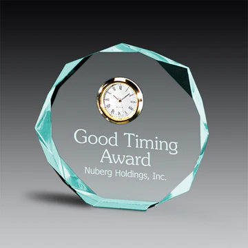 Octagon Bevel Award (Freestanding) with Clock