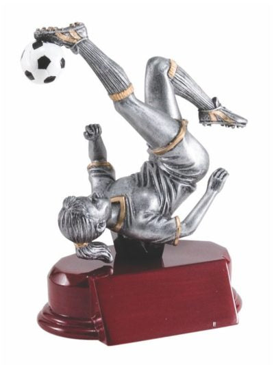 Female Bicycle Kick Soccer Resin