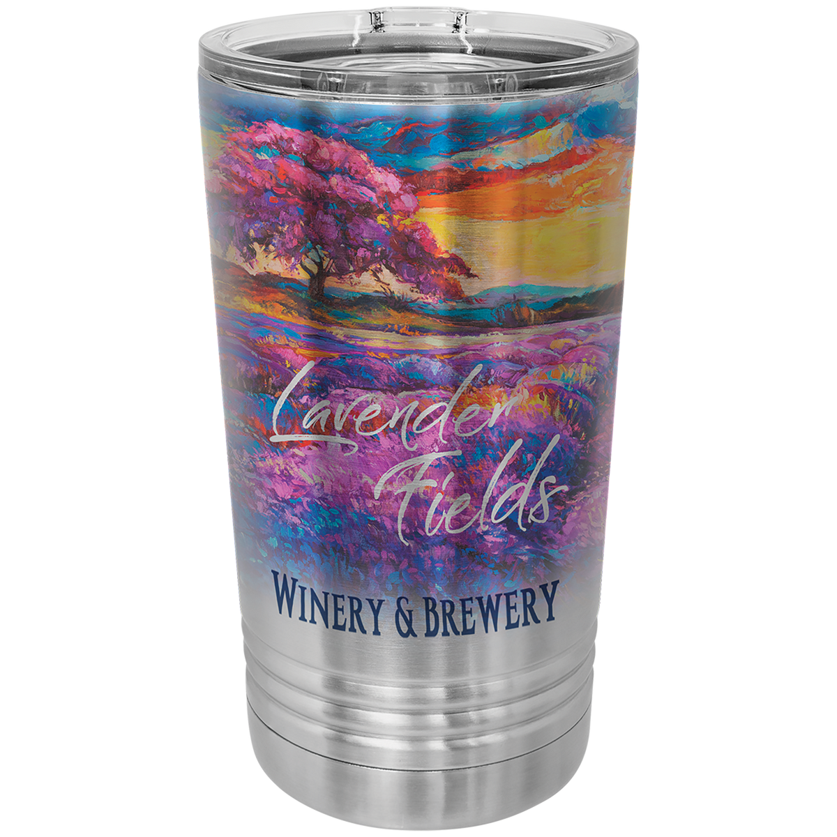 16 oz. Polar Camel Stainless Steel Pints with Clear Slider Lid