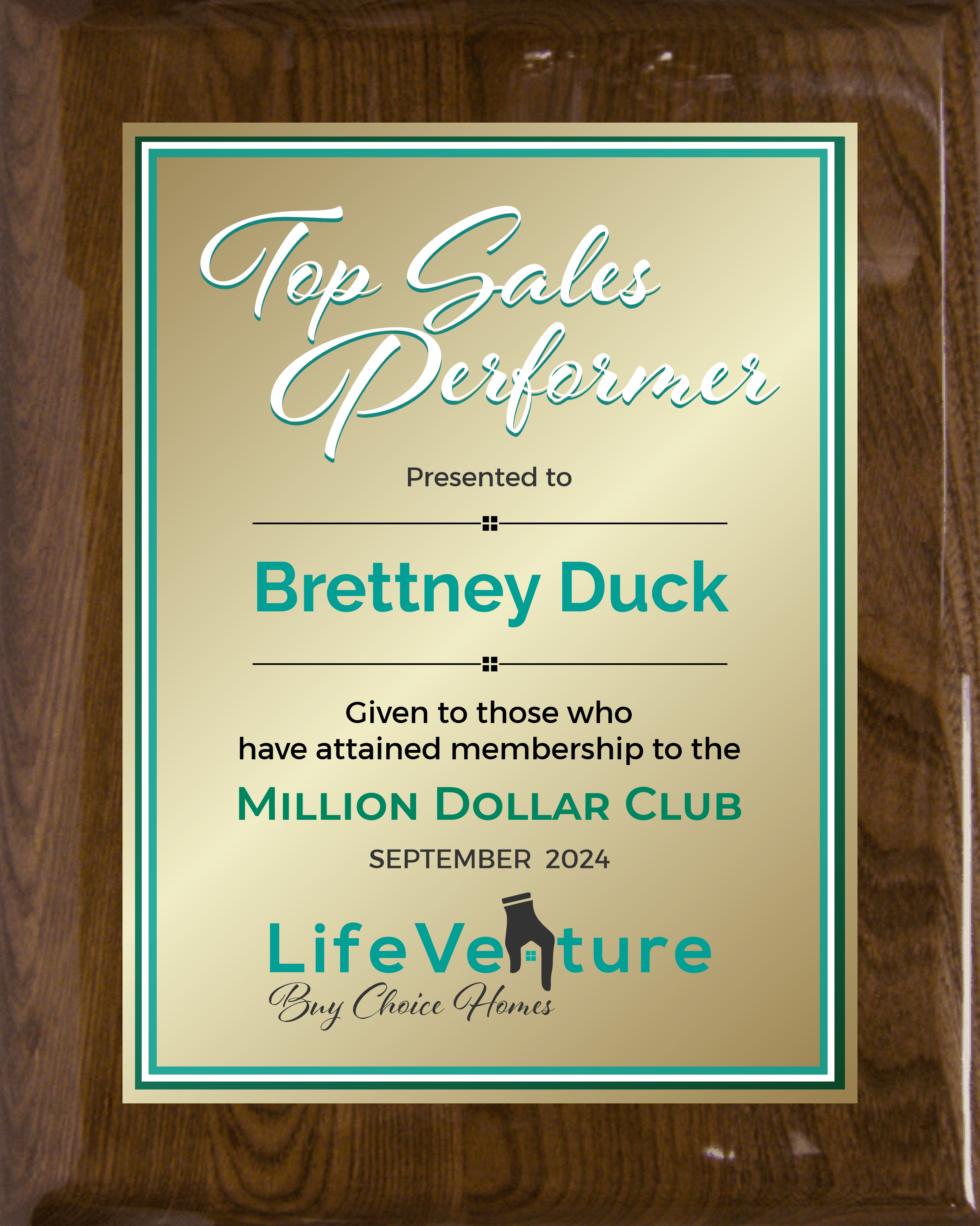 Walnut Piano Finish Plaque