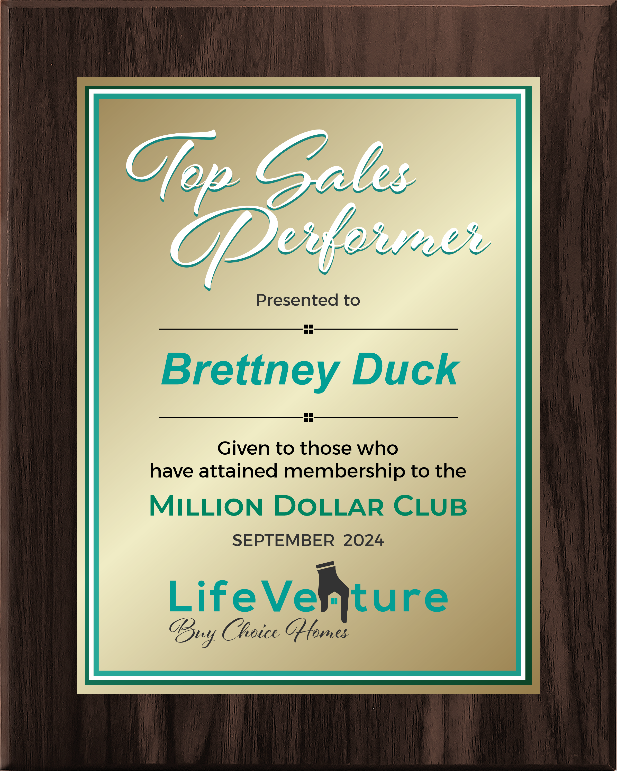 Cherry Finish Plaque