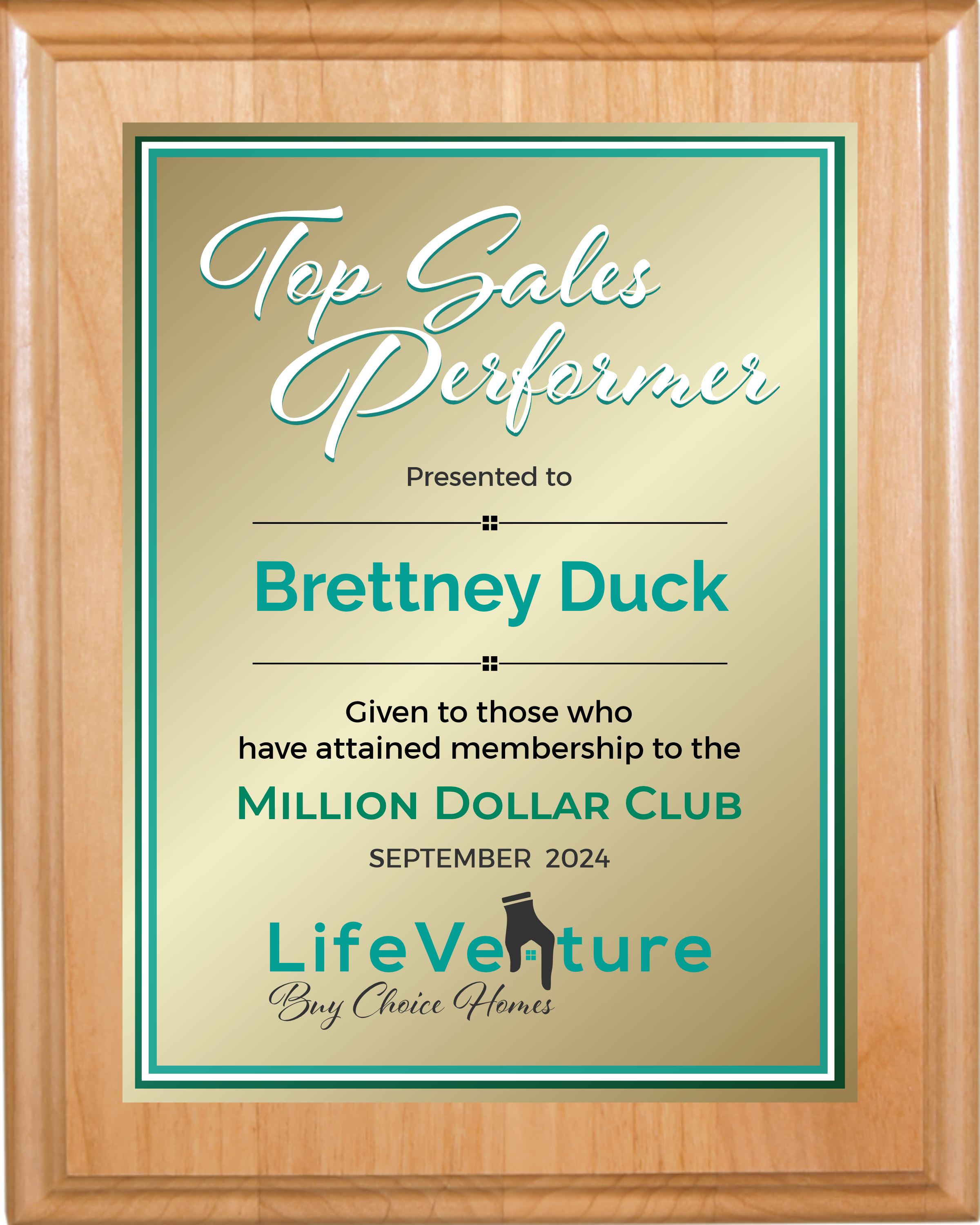 Solid Red Alder Plaque