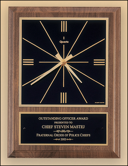 American Walnut Quartz Square Clock