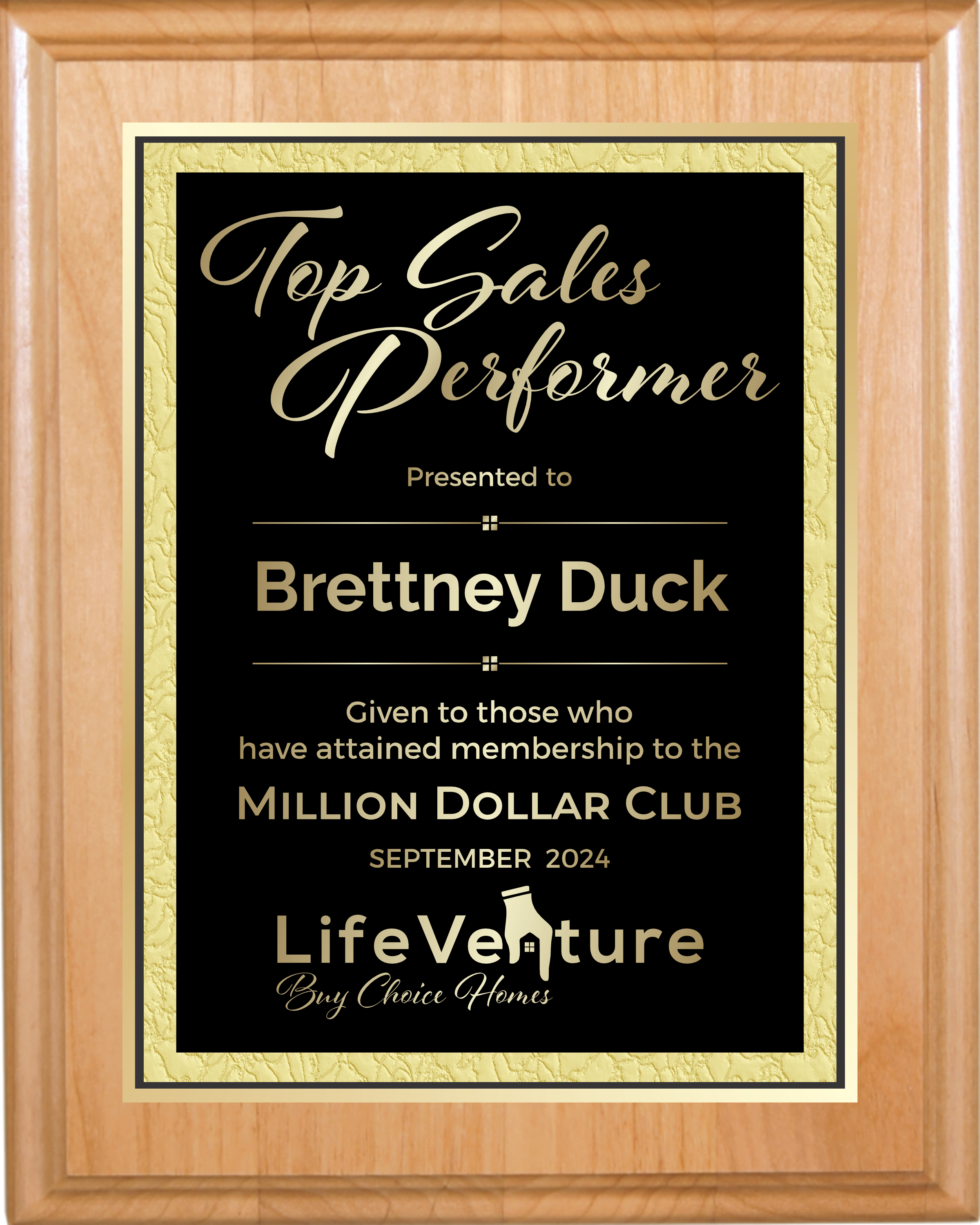 Solid Red Alder Plaque