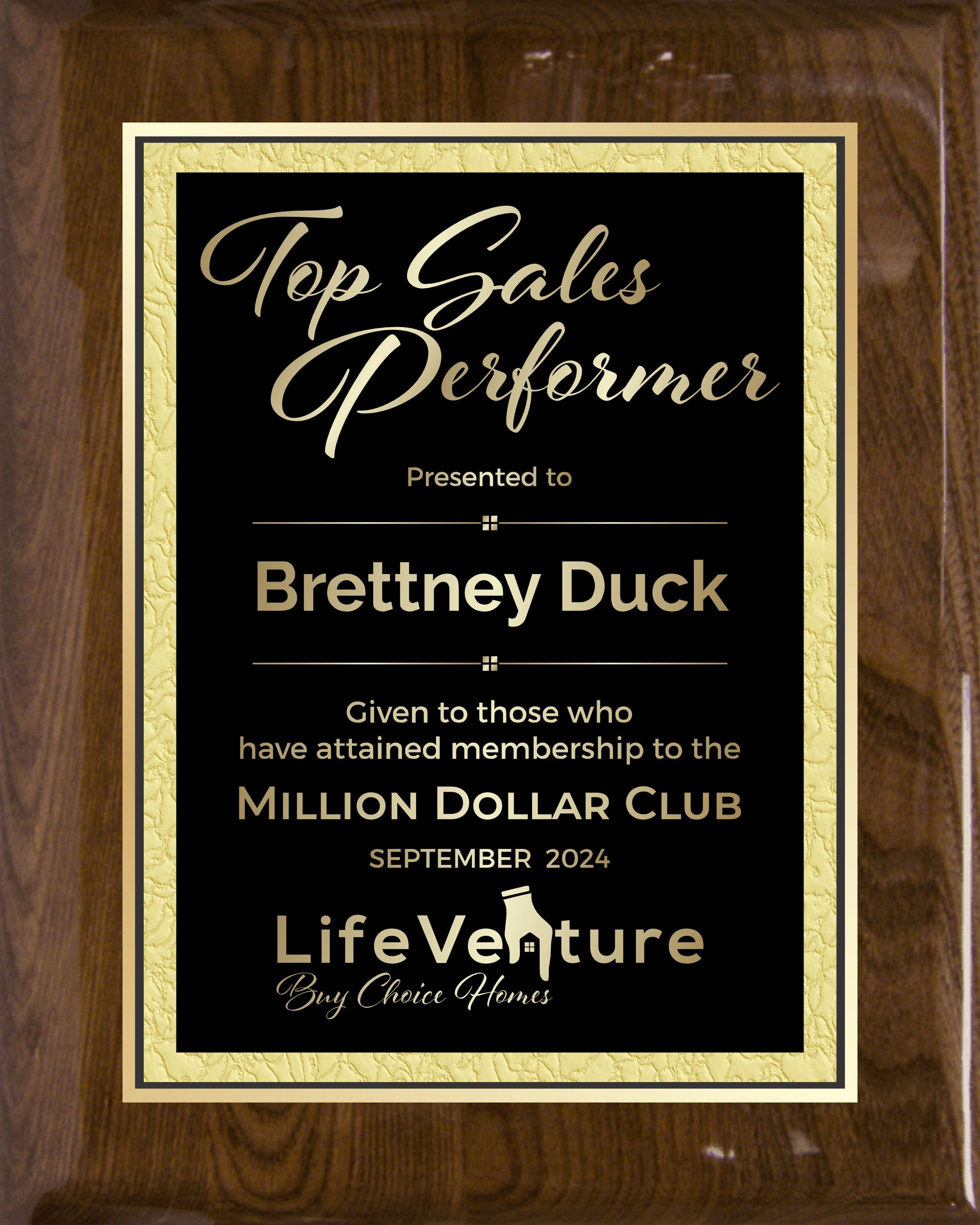 Walnut Piano Finish Plaque