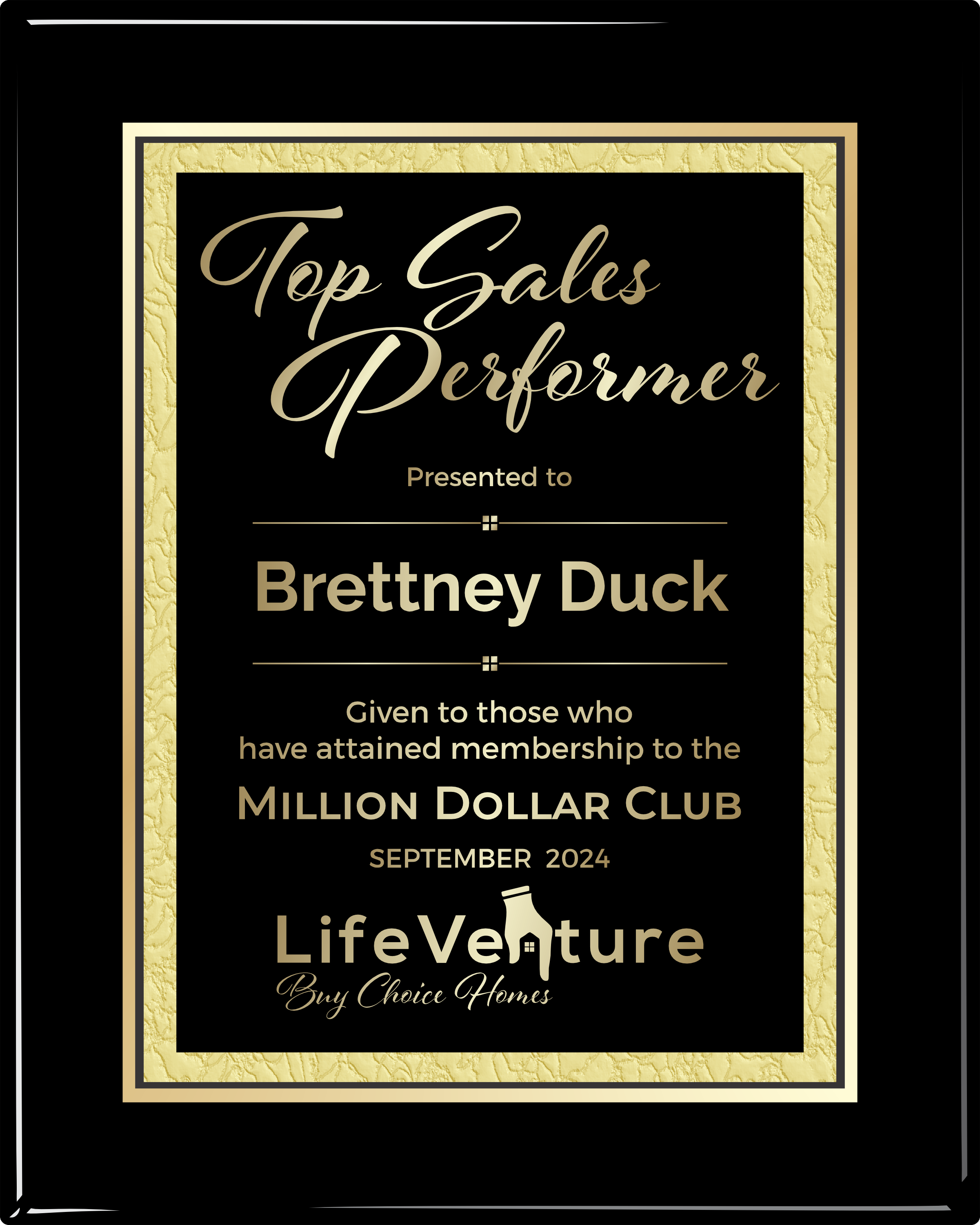 Black Piano Finish Plaque