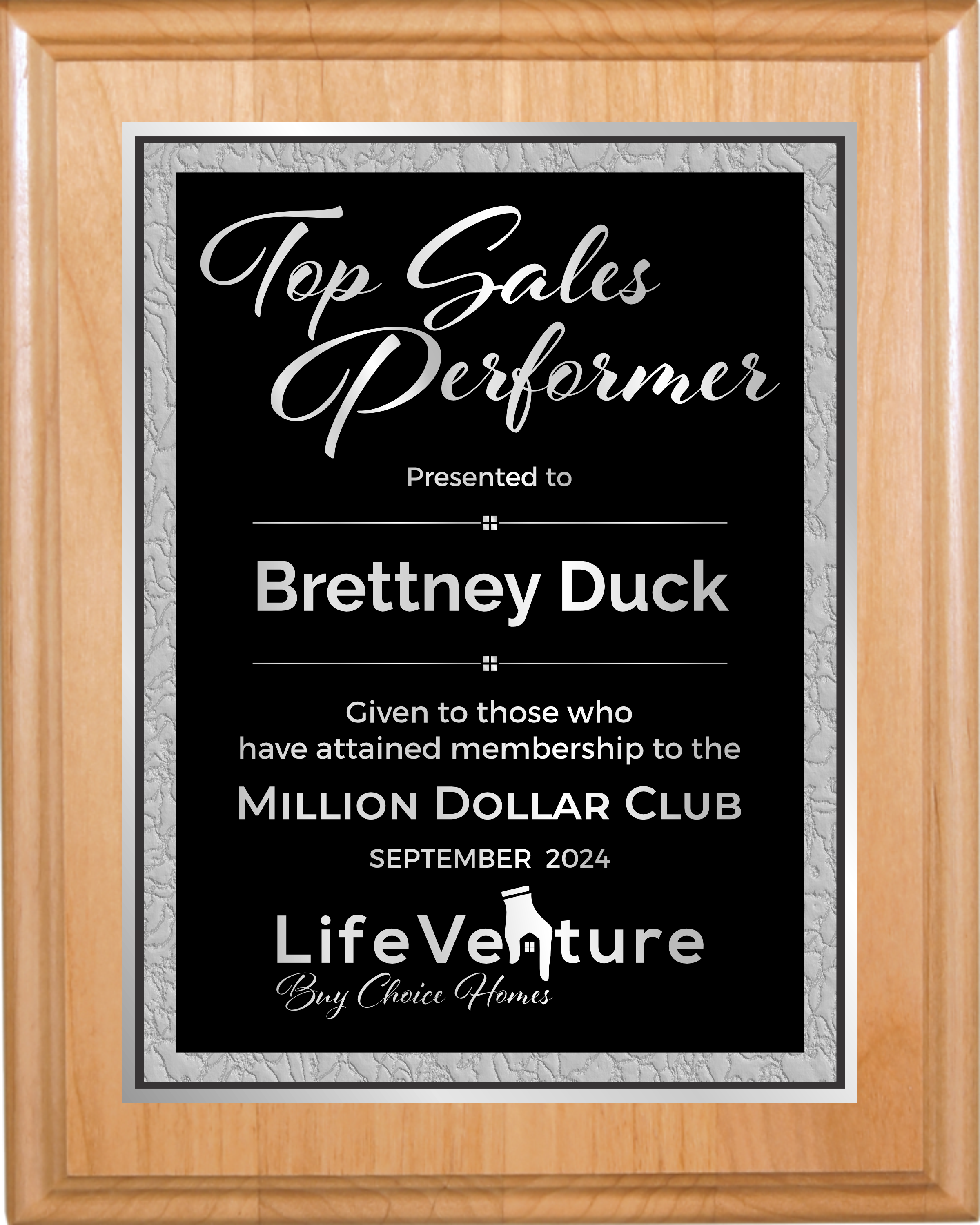 Solid Red Alder Plaque