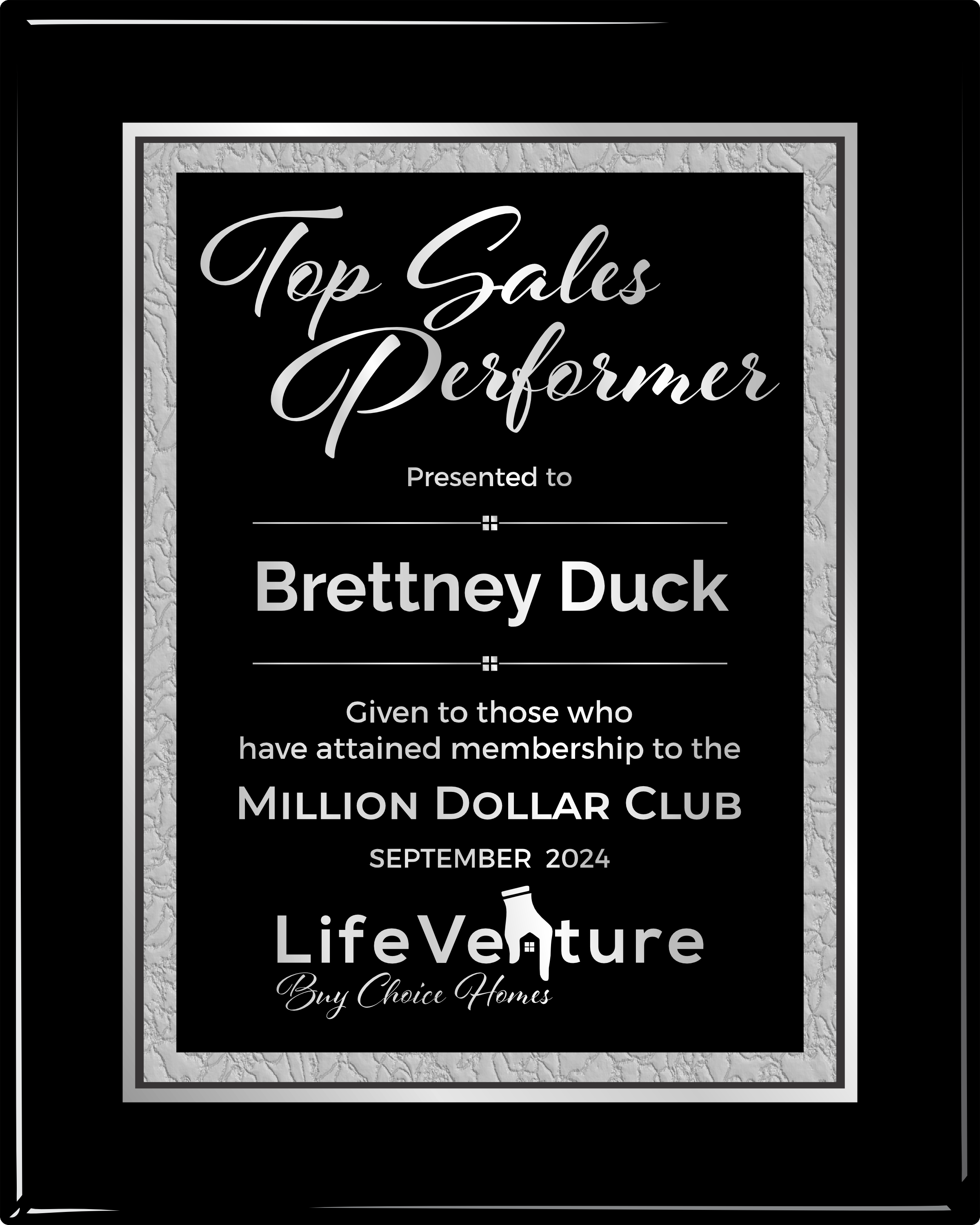 Black Piano Finish Plaque