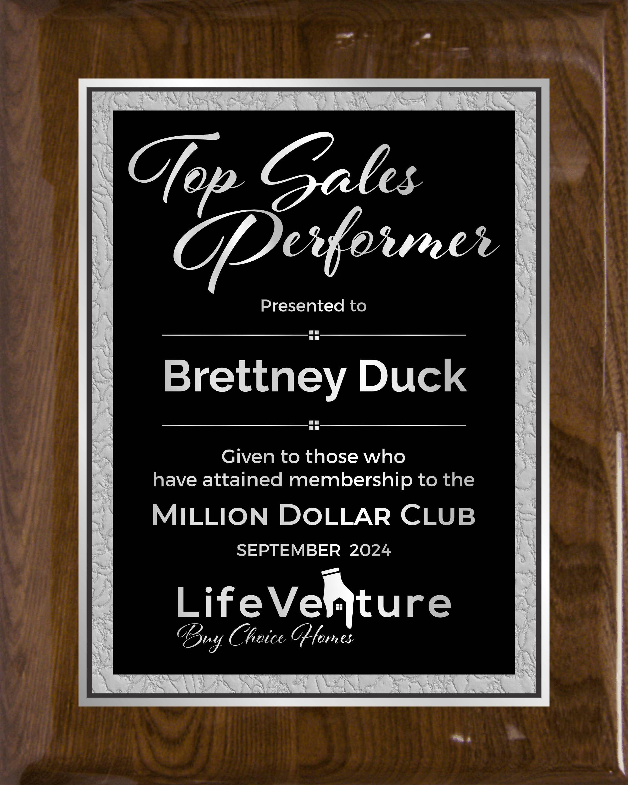 Walnut Piano Finish Plaque