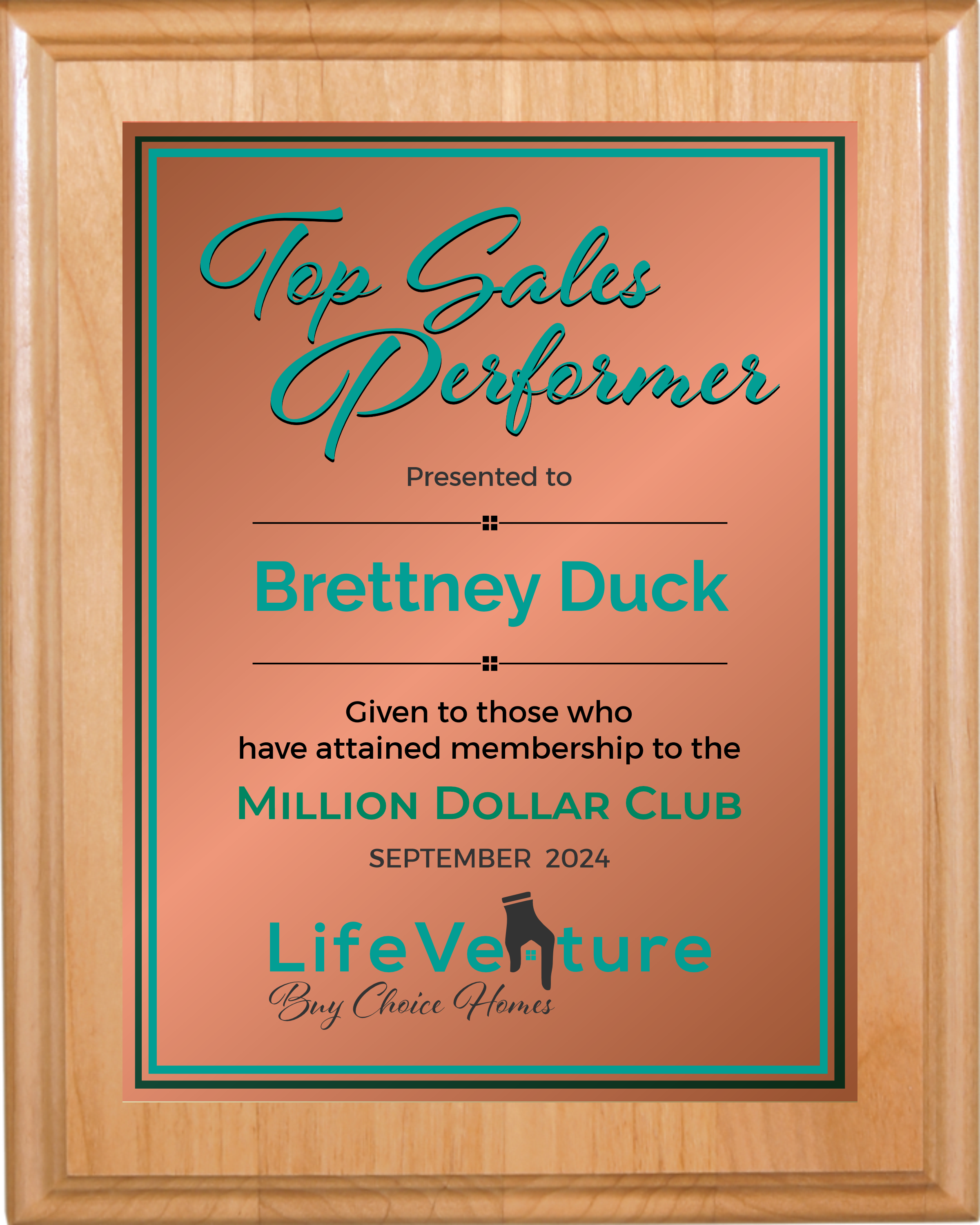 Solid Red Alder Plaque