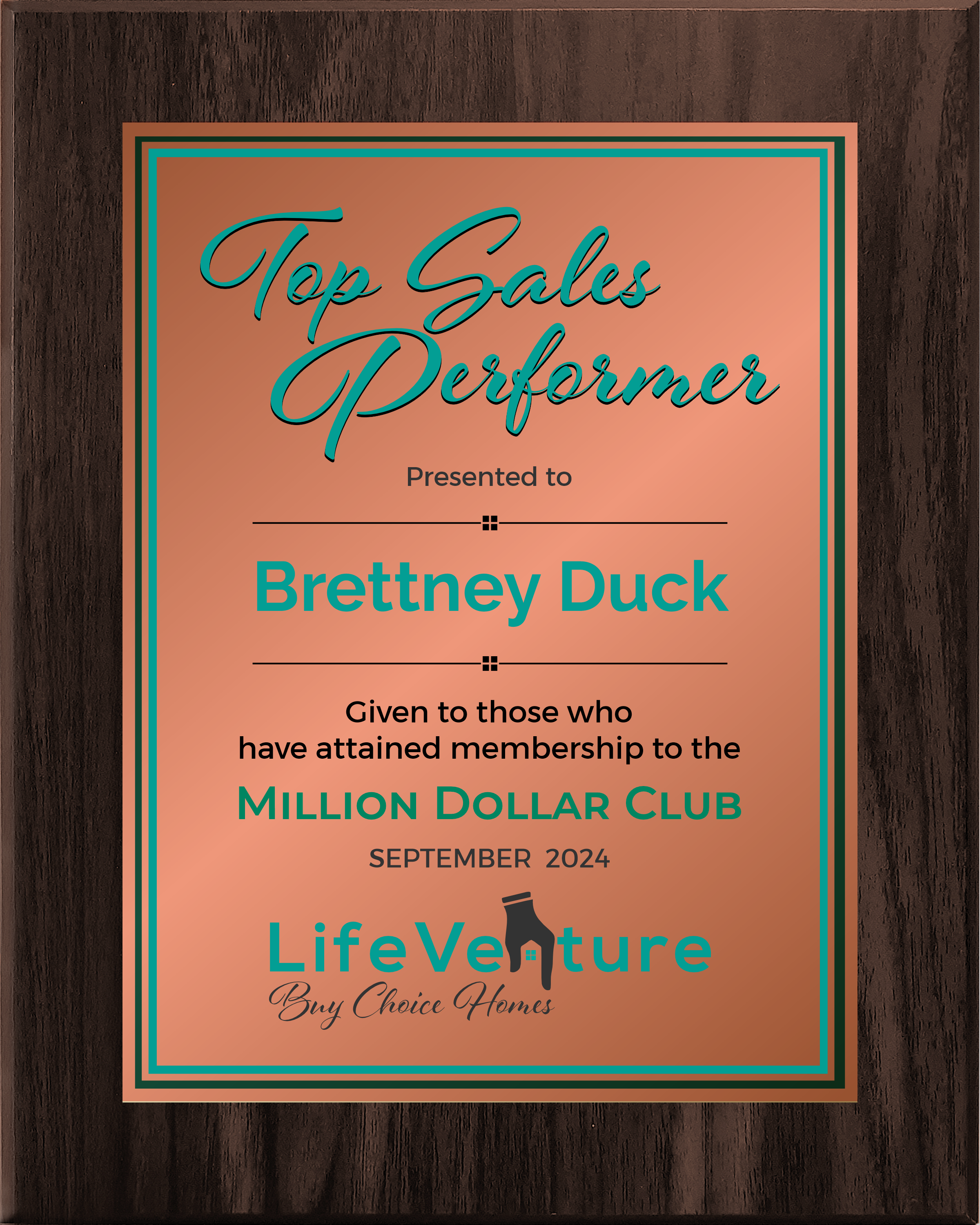 Cherry Finish Plaque