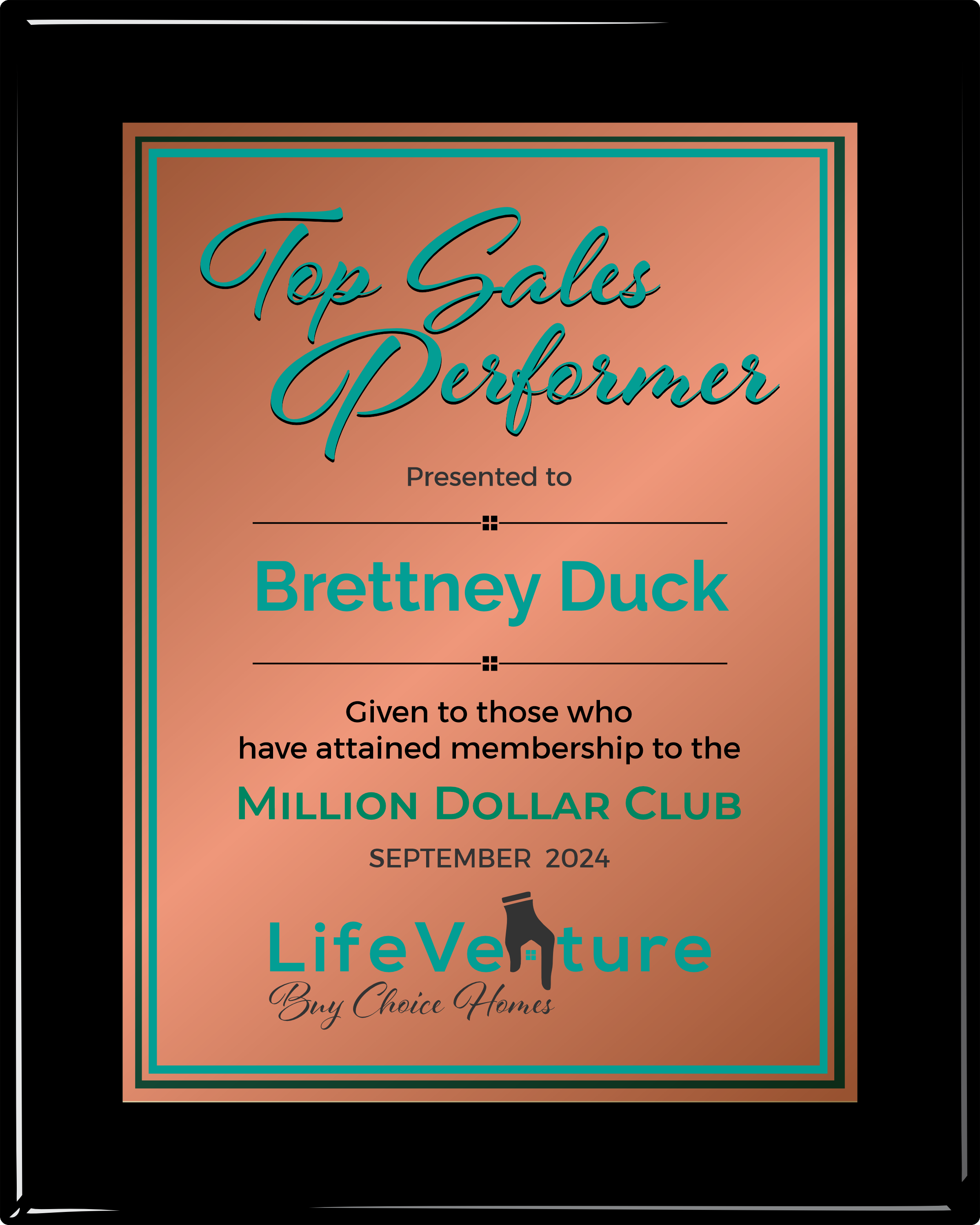 Black Piano Finish Plaque