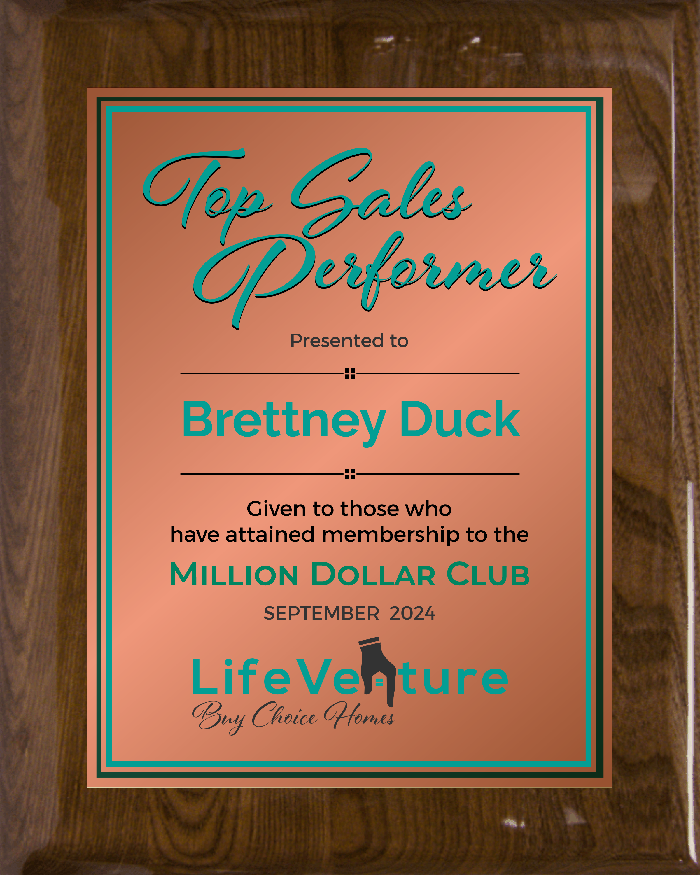 Walnut Piano Finish Plaque