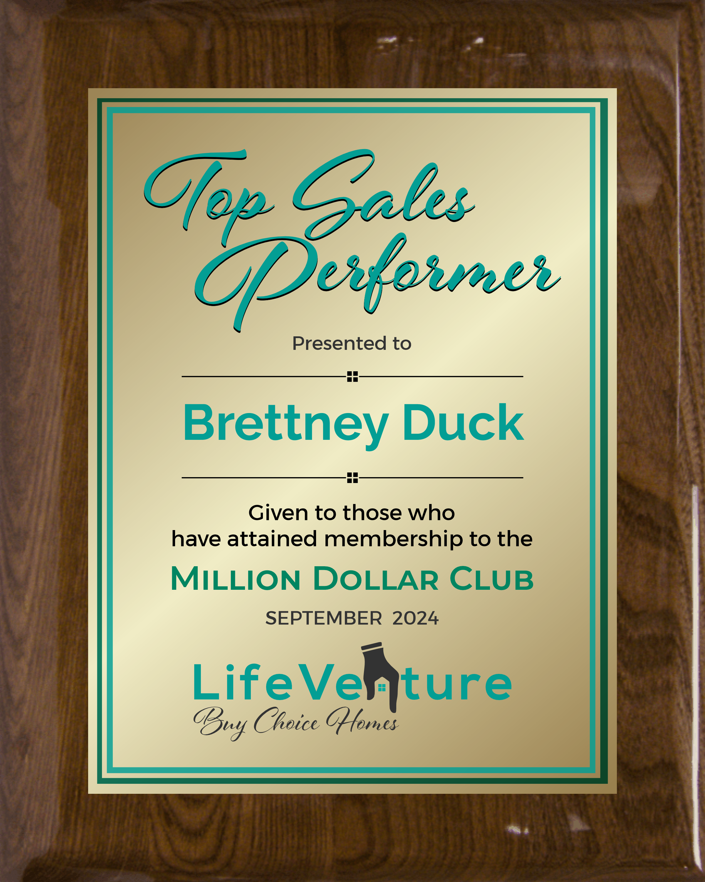 Walnut Piano Finish Plaque