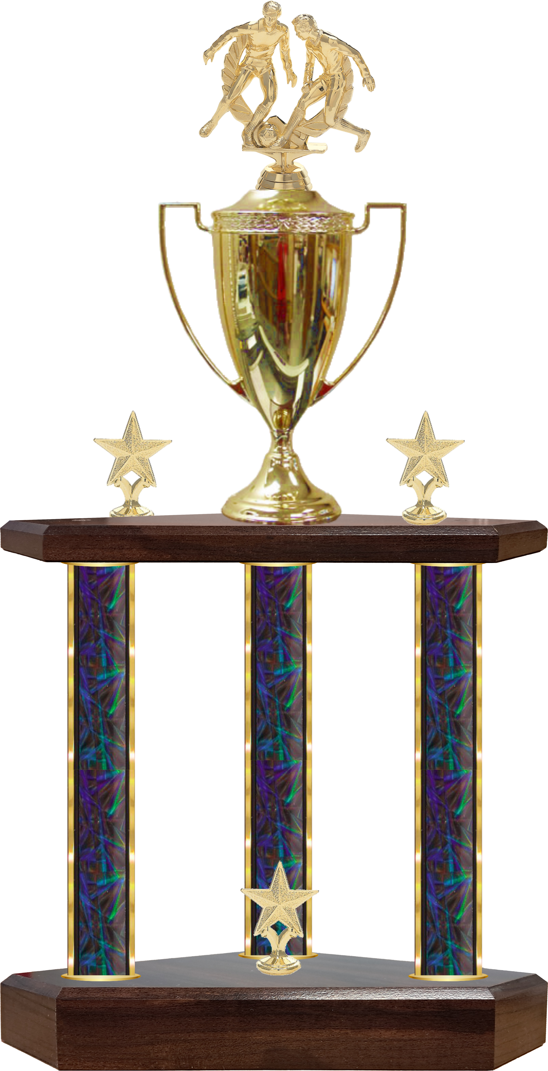 K Model Trophy - Large 3 Pillar Trophy with Cup