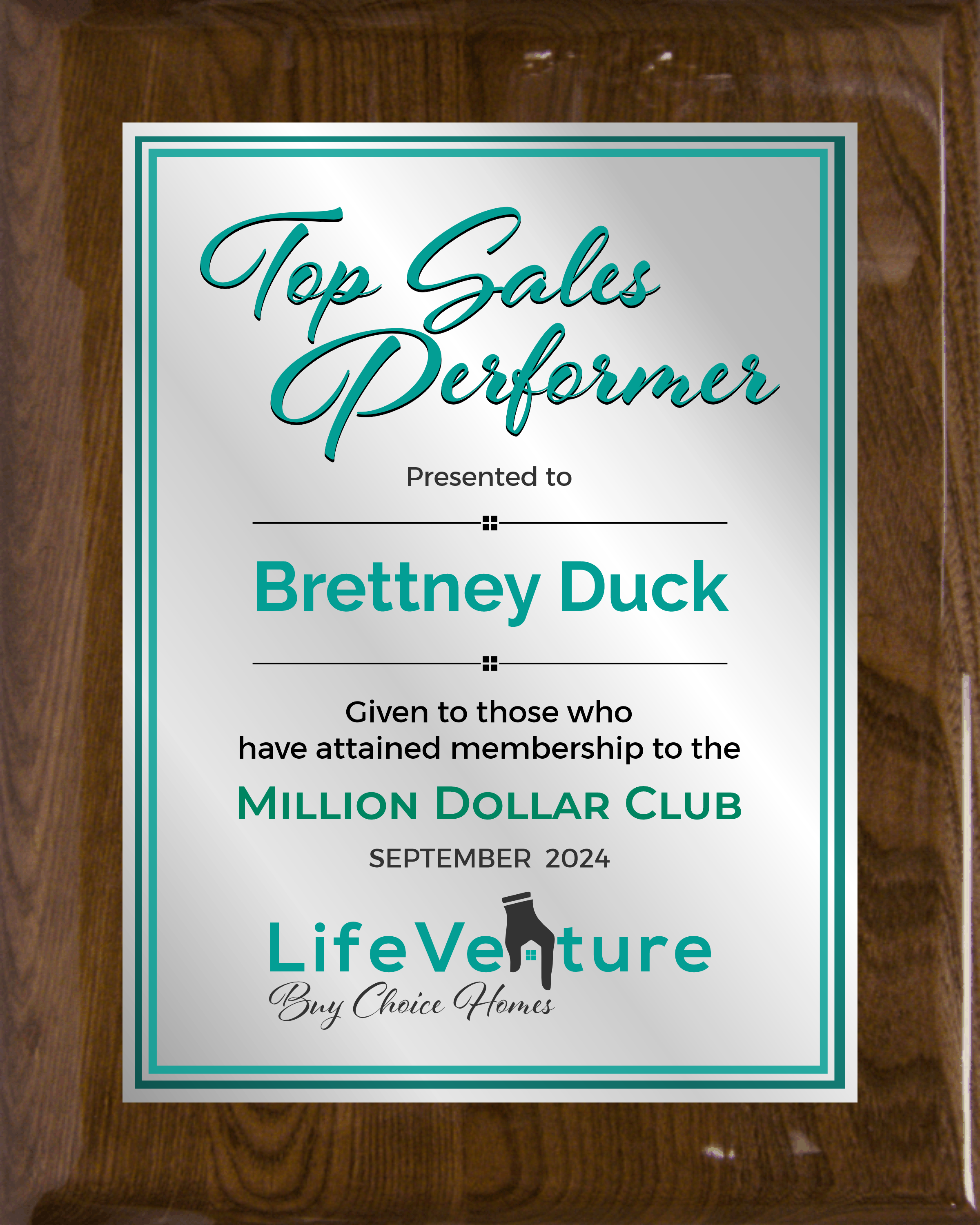 Walnut Piano Finish Plaque