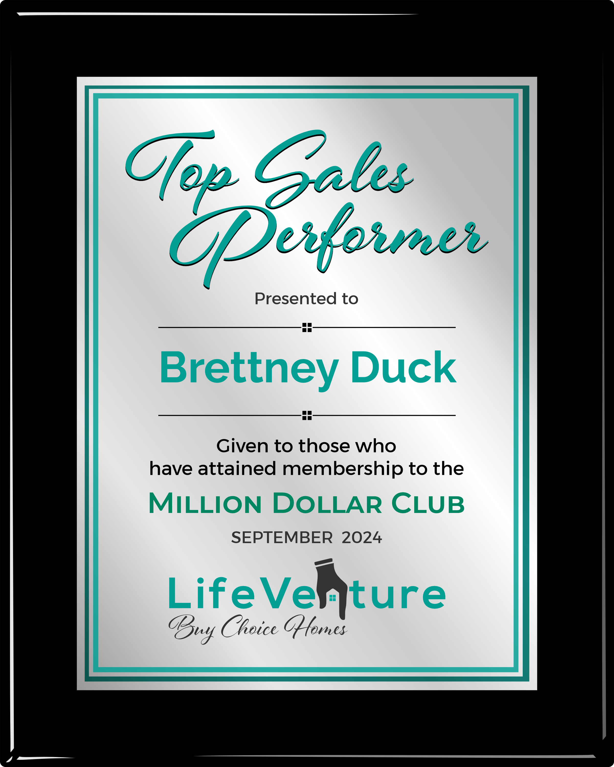 Black Piano Finish Plaque