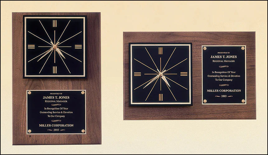 American Walnut Quartz Large Square Clock