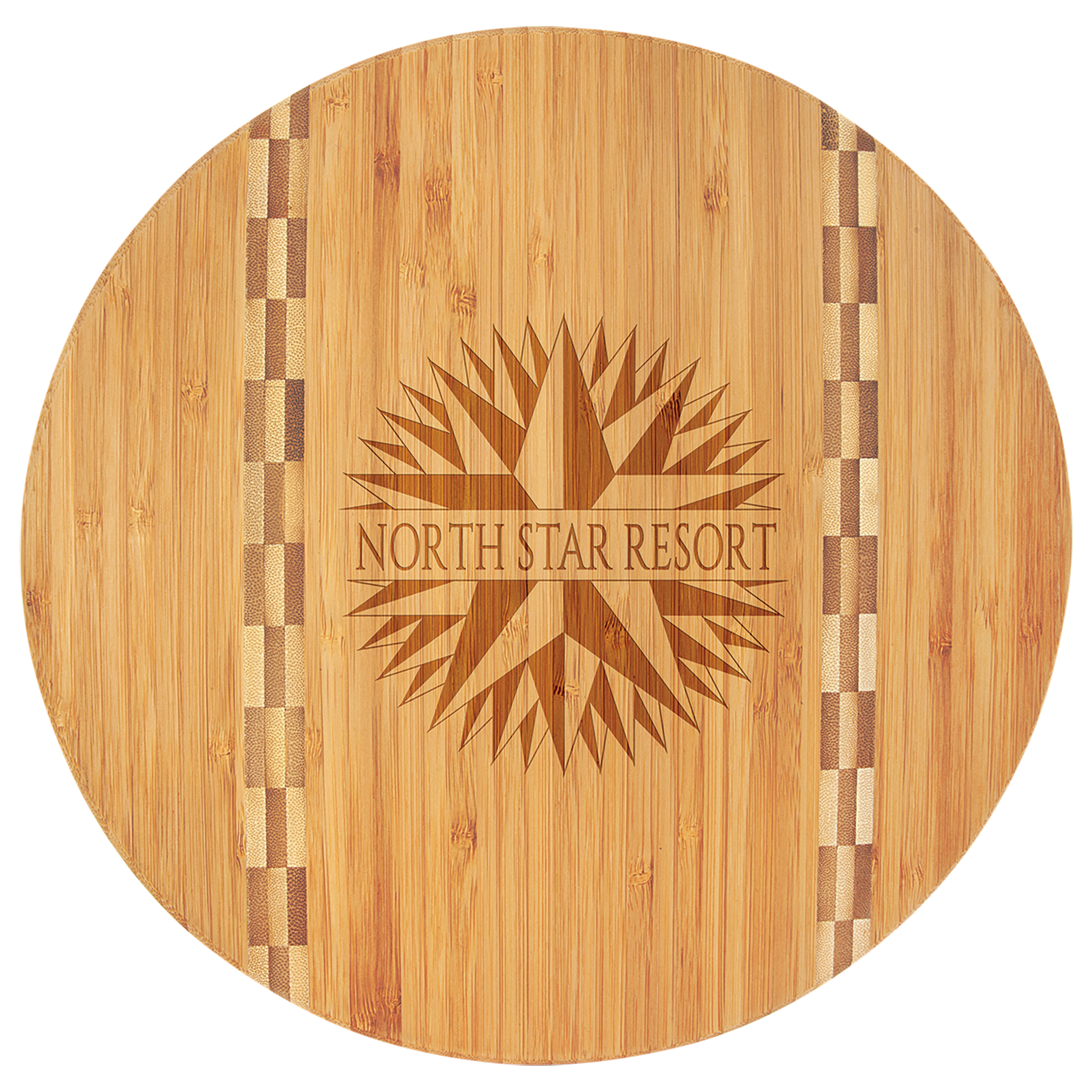 Bamboo Cutting Board with Butcher Block Inlay