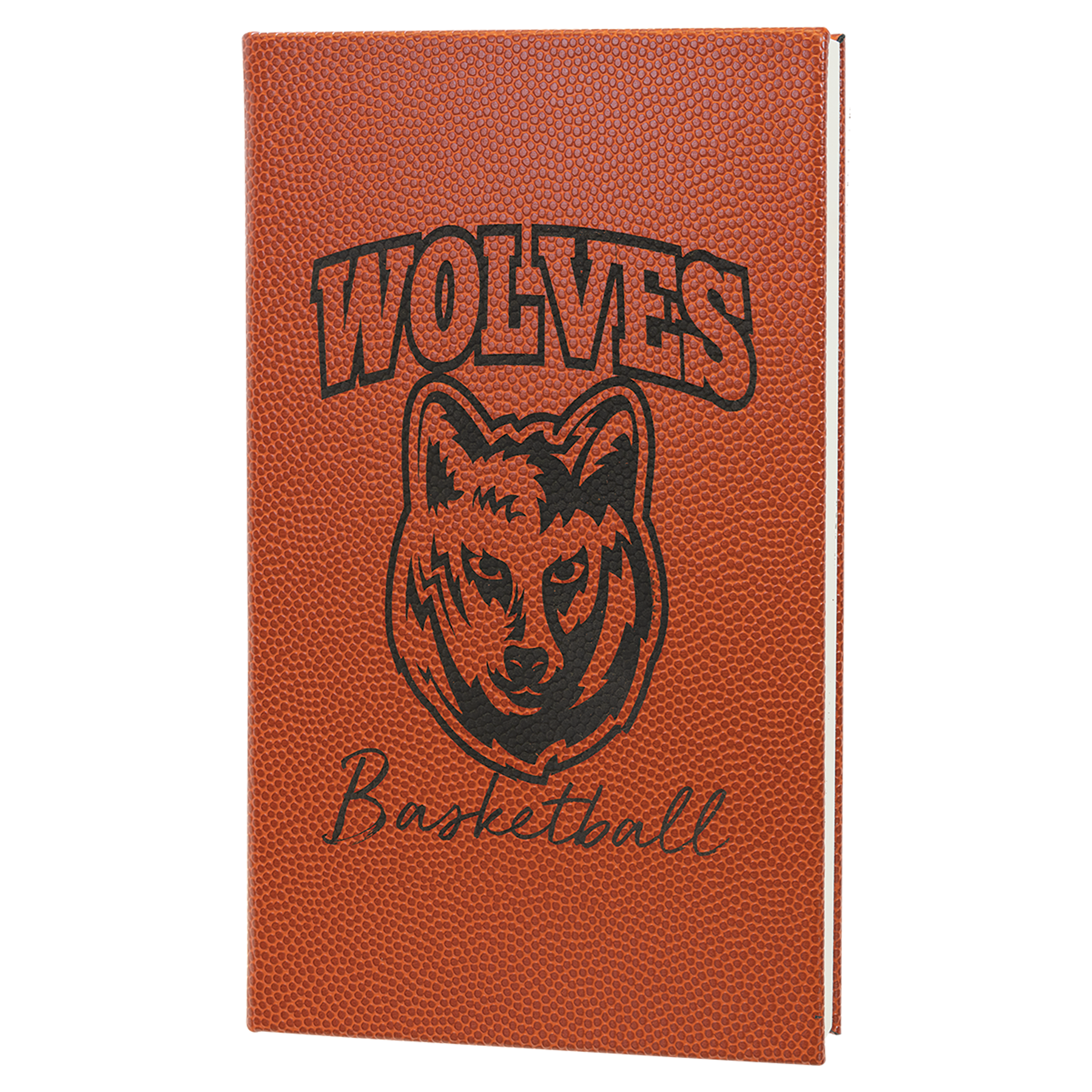 Basketball Laserable Leatherette Journal with Lined Paper