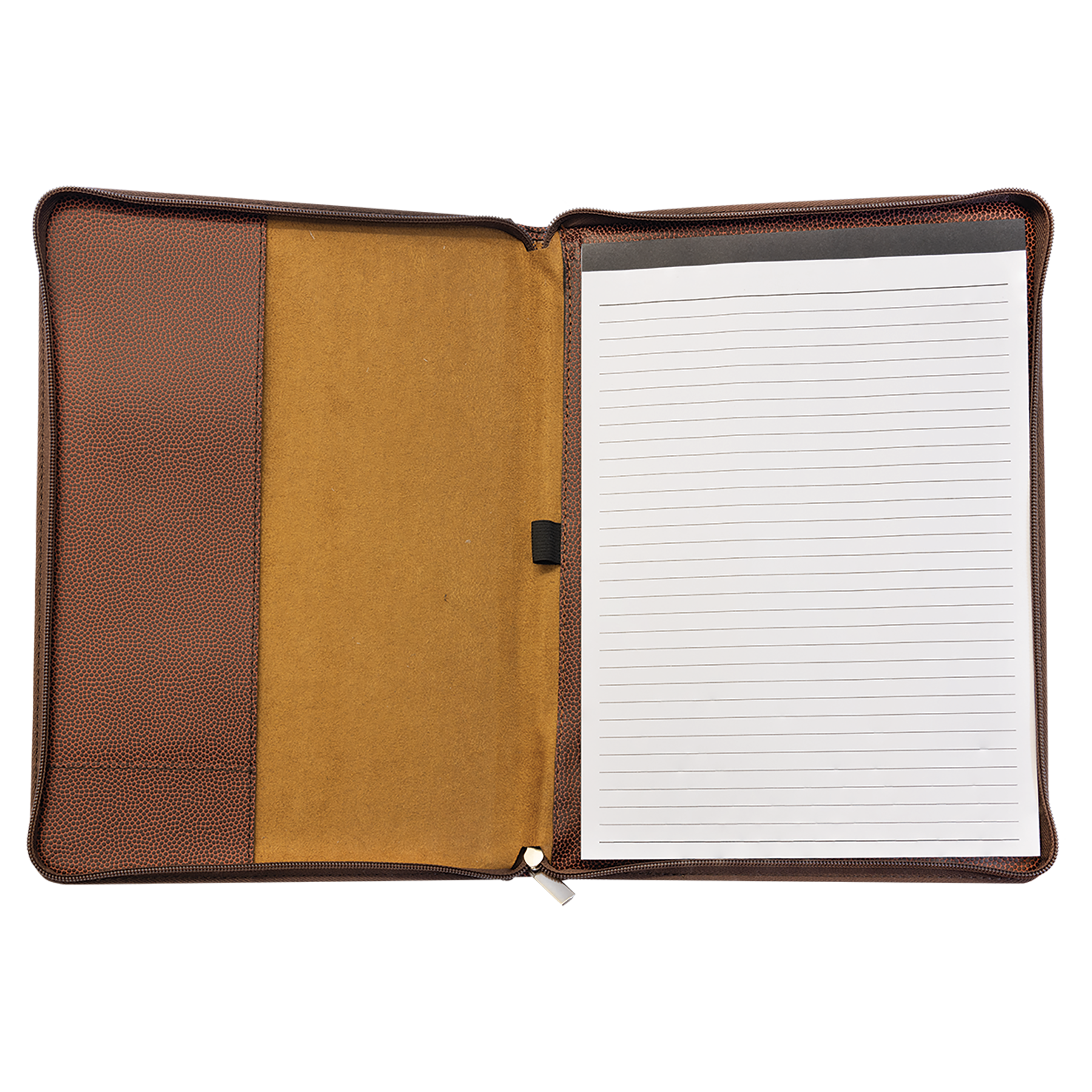 Football Laserable Leatherette Portfolio with Zipper