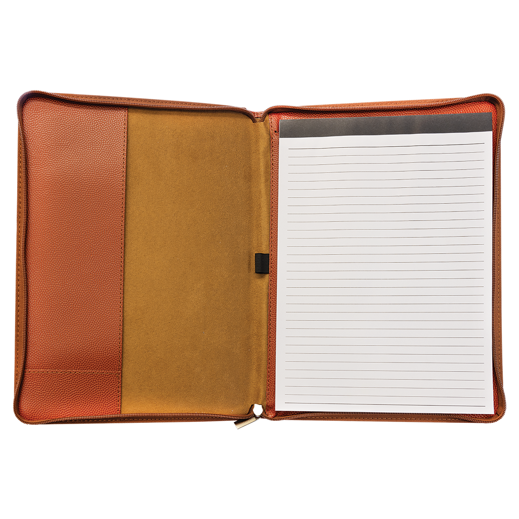 Basketball Laserable Leatherette Portfolio with Zipper