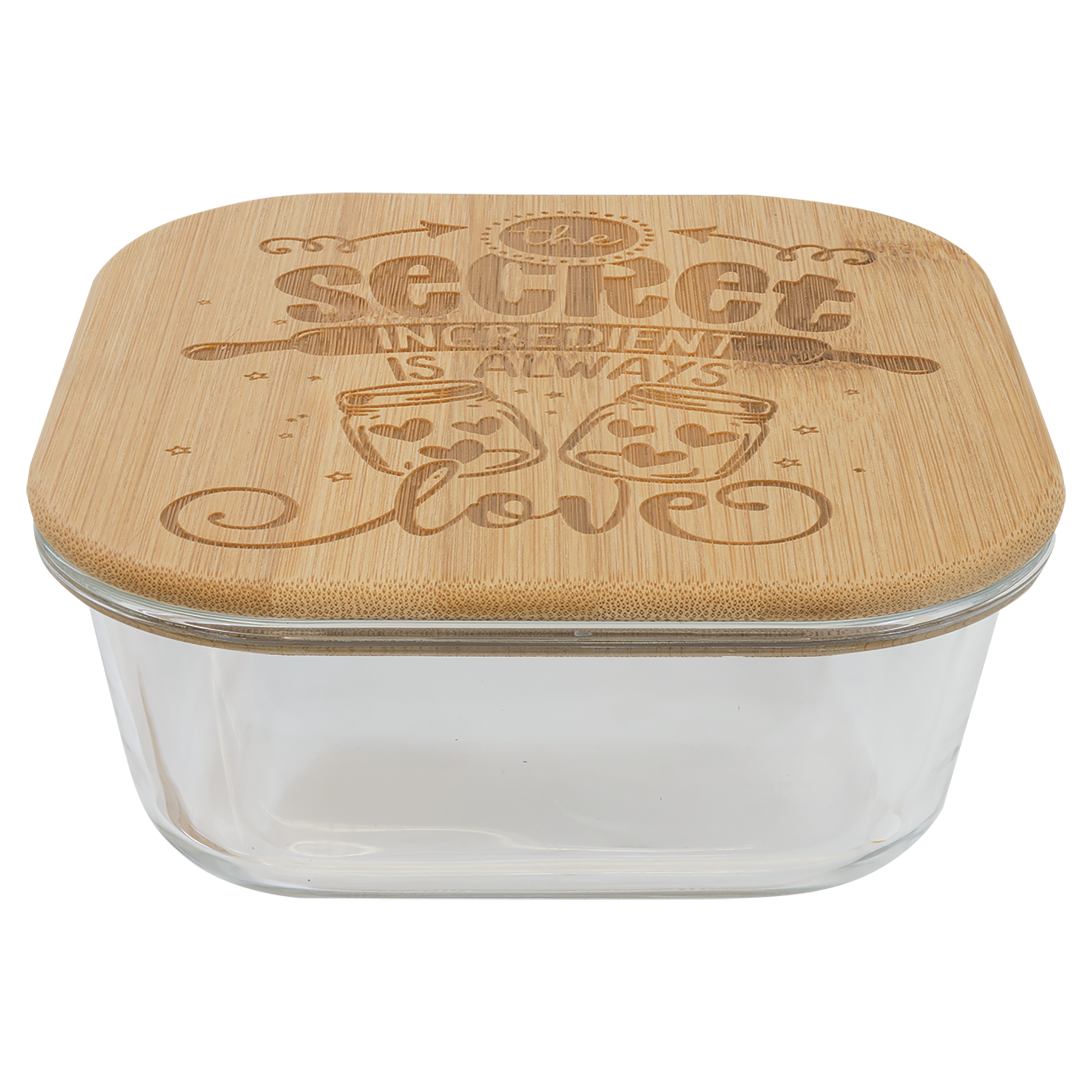Glass Containers with Bamboo Lids (Square)