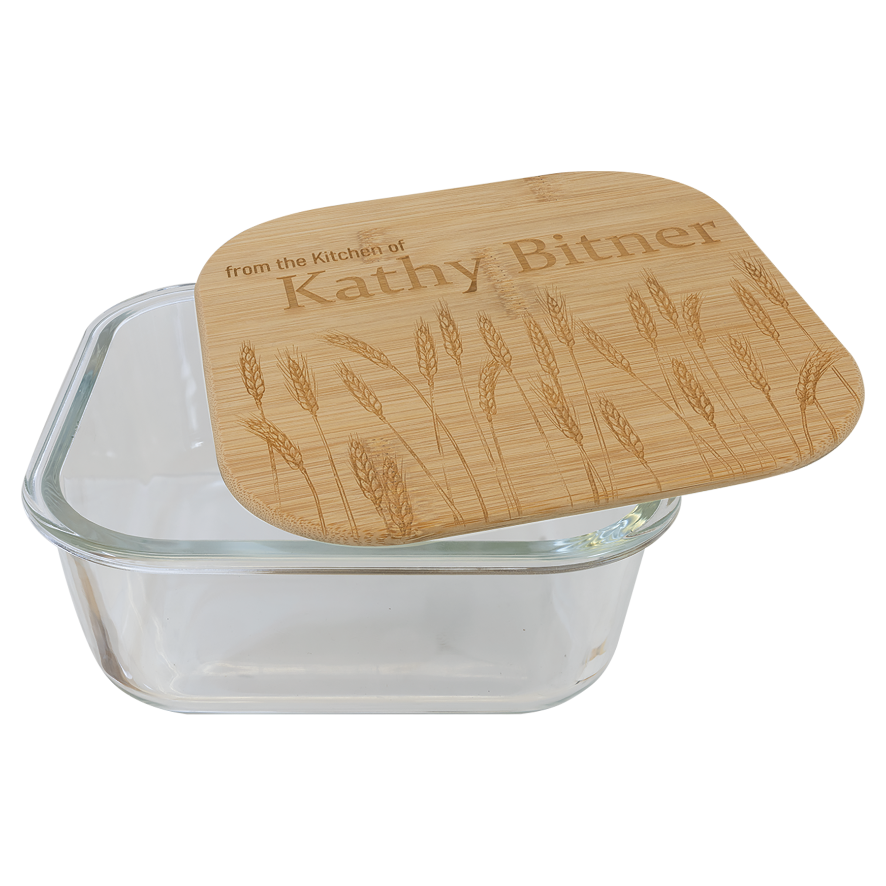 Glass Containers with Bamboo Lids (Square)