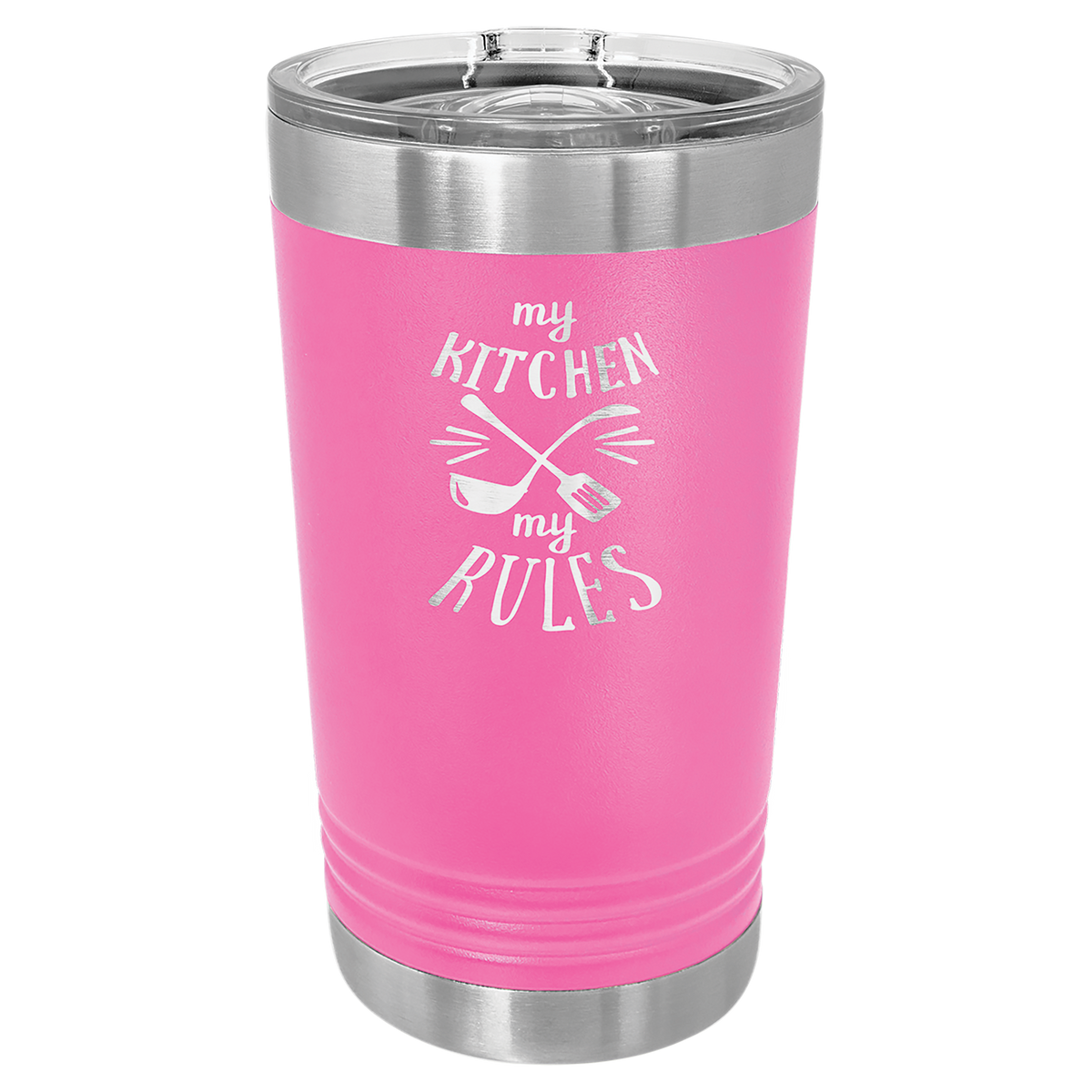 16 oz. Polar Camel Stainless Steel Pints with Clear Slider Lid
