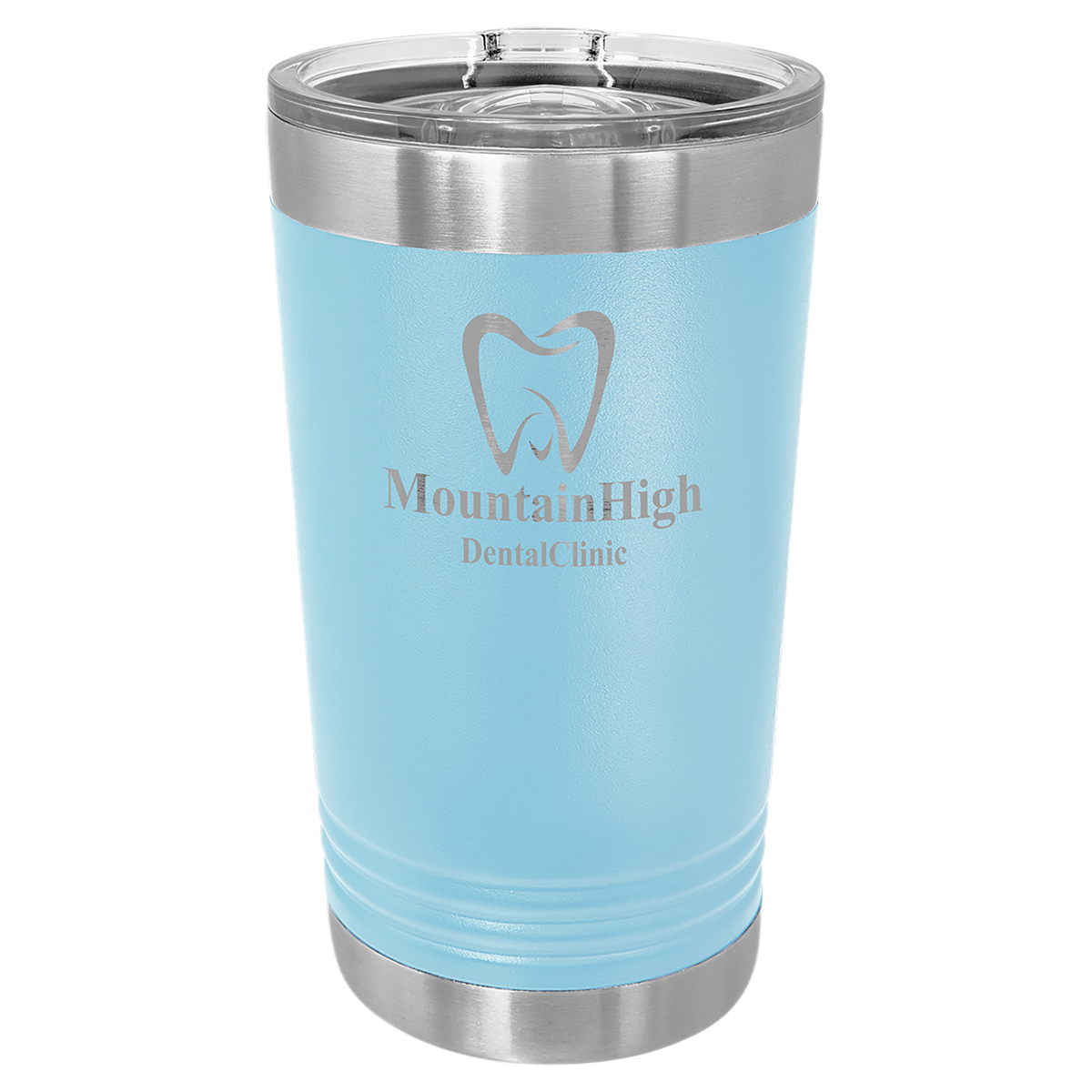 16 oz. Polar Camel Stainless Steel Pints with Clear Slider Lid
