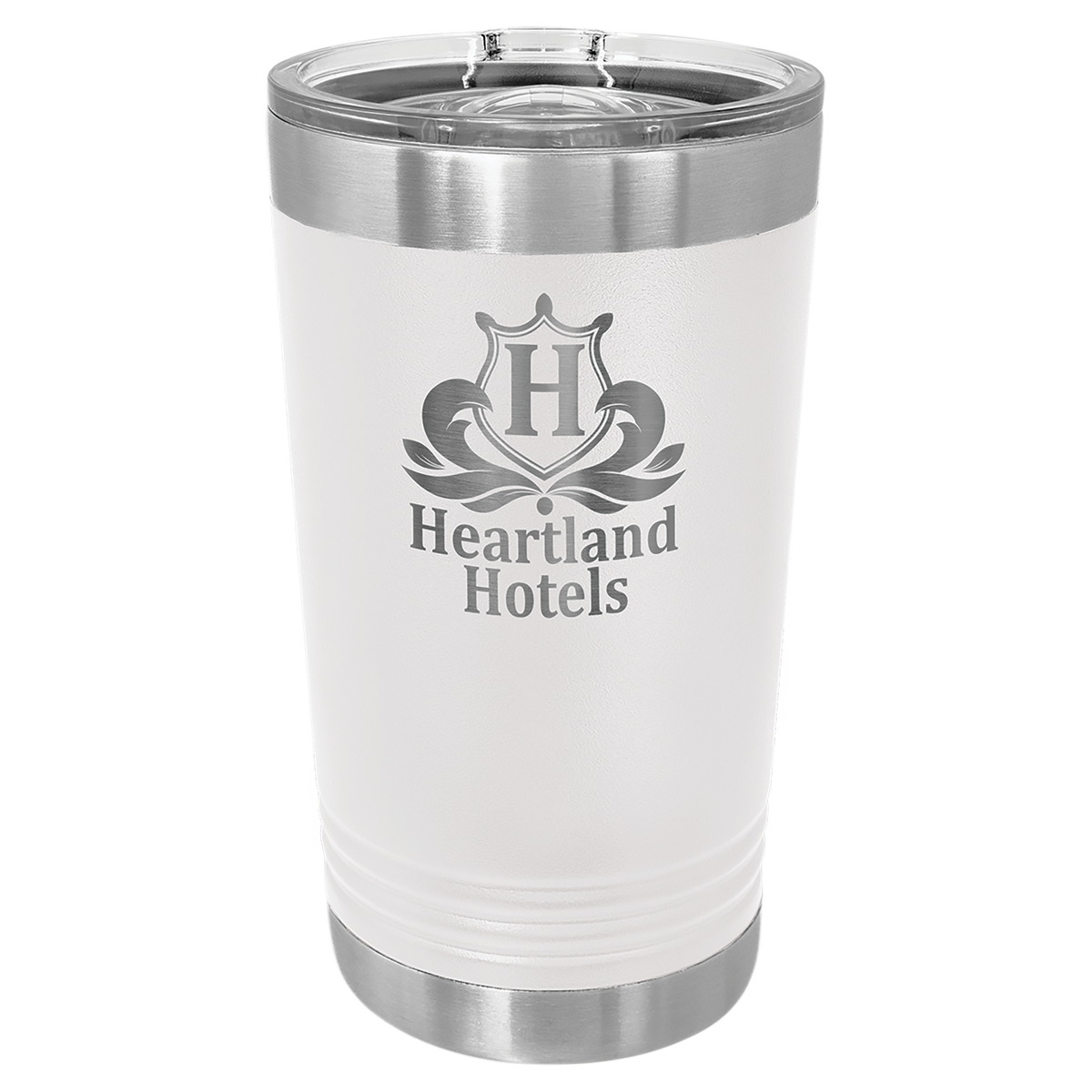 16 oz. Polar Camel Stainless Steel Pints with Clear Slider Lid