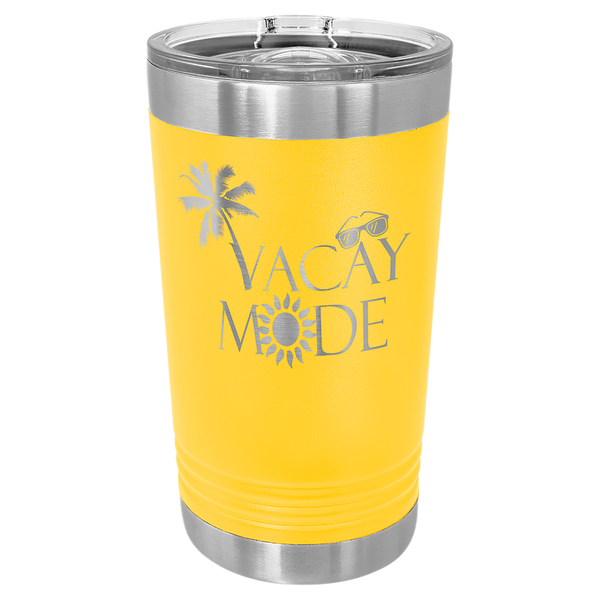 16 oz. Polar Camel Stainless Steel Pints with Clear Slider Lid