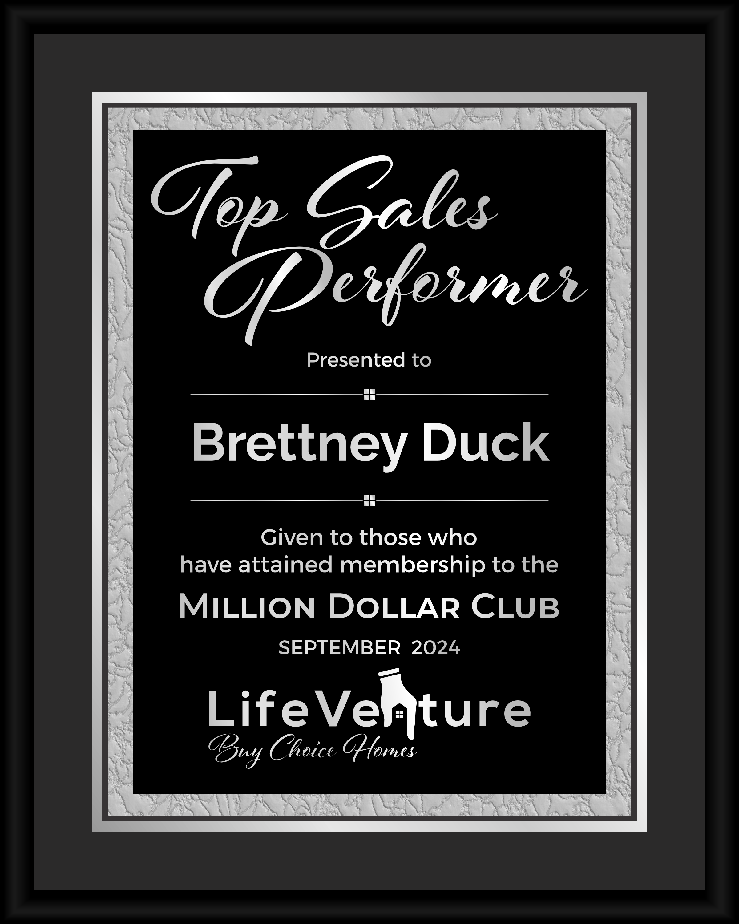 Black Finish Plaque