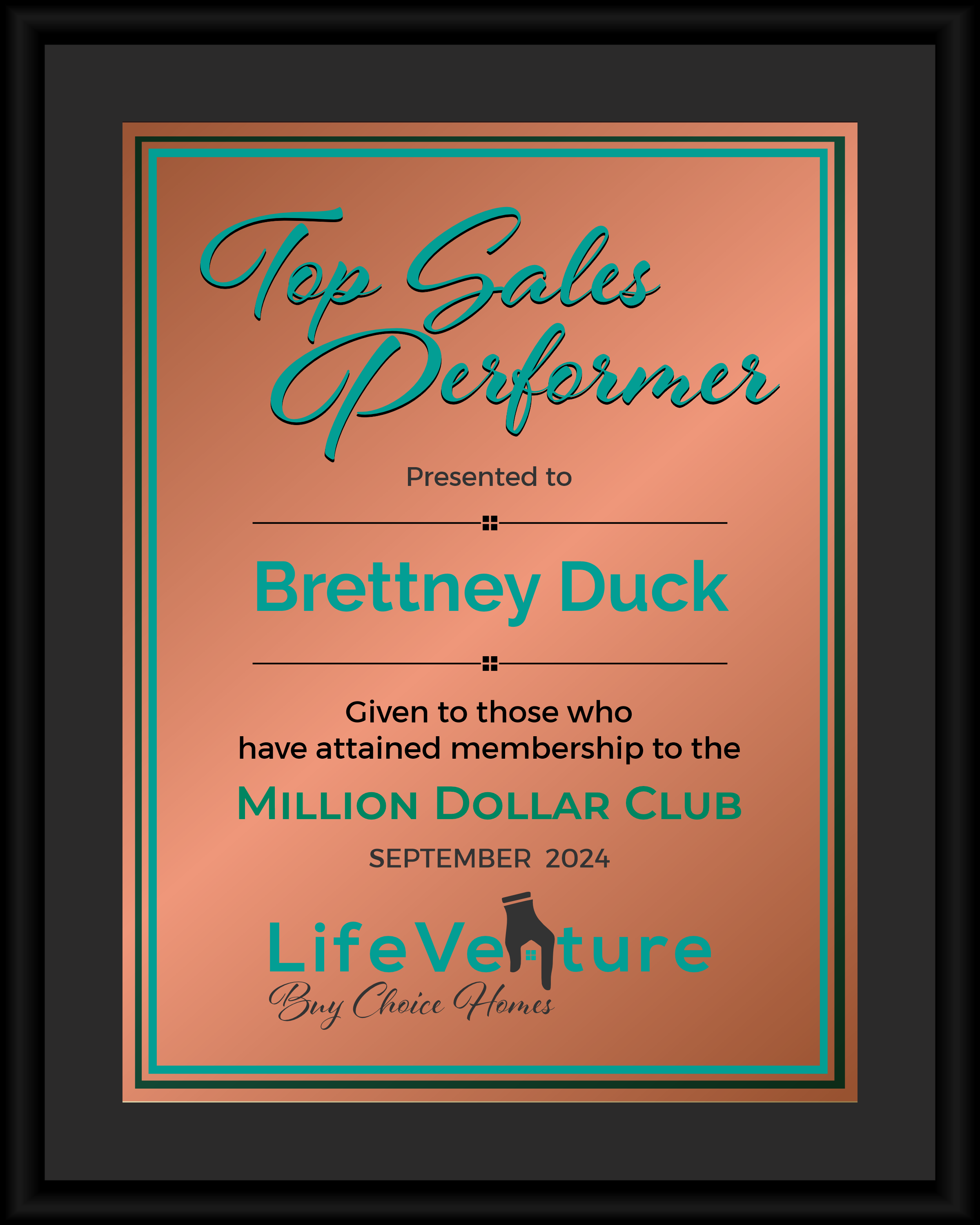 Black Finish Plaque