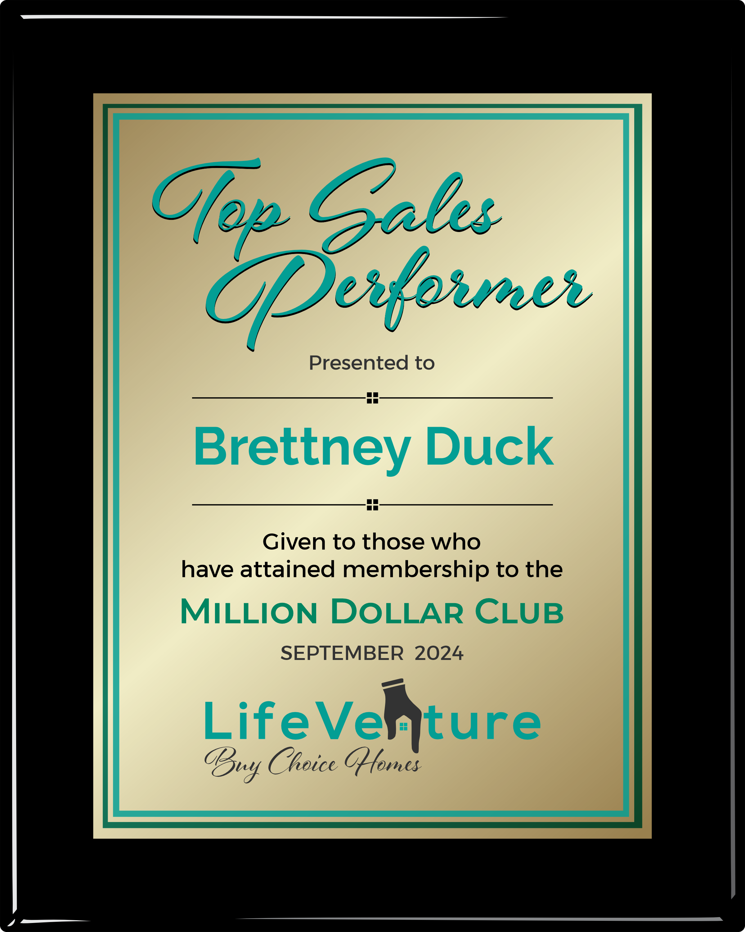 Black Piano Finish Plaque